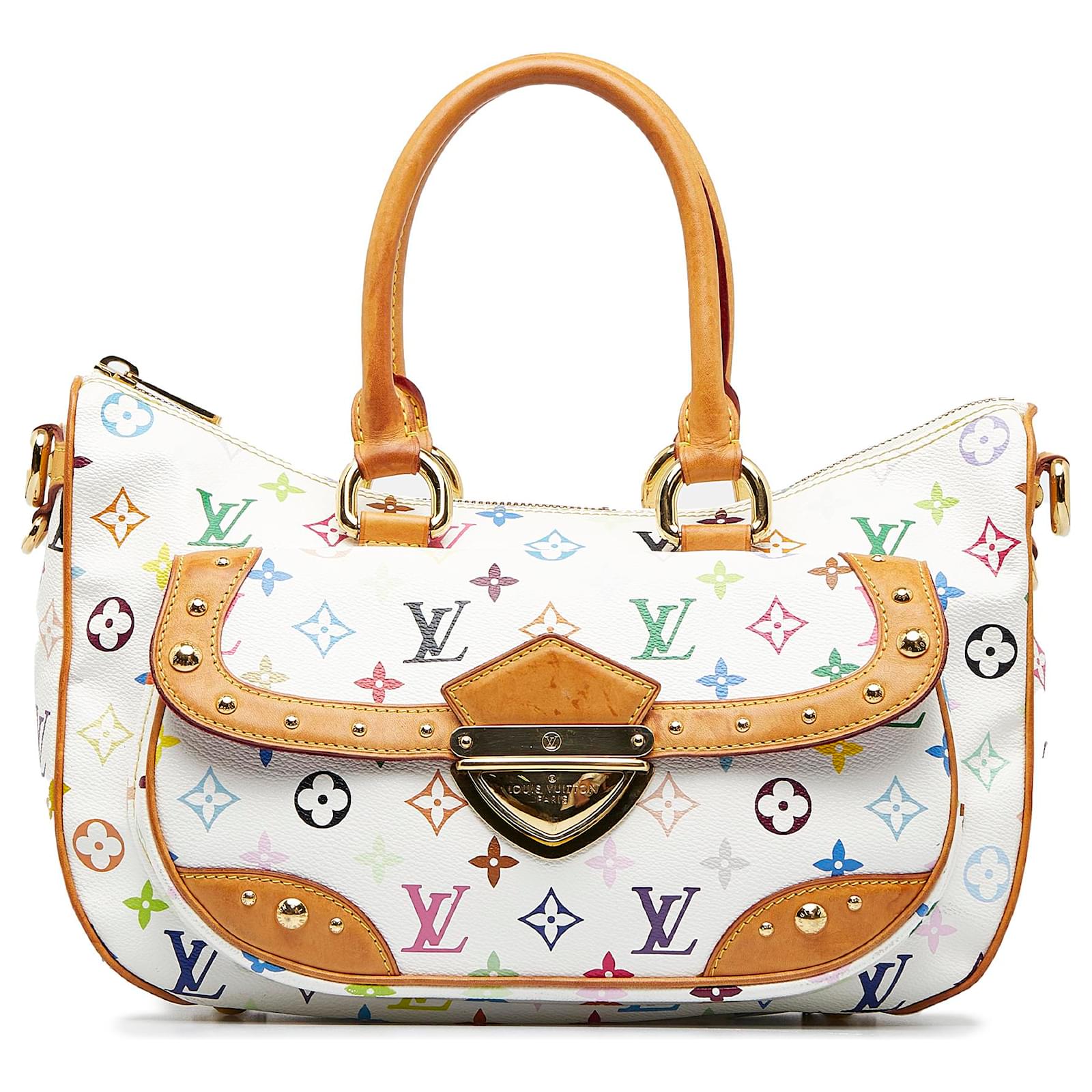 AUTHENTIC LOUIS VUITTON RITA WHITE MULTI COLOR MONOGRAM LV