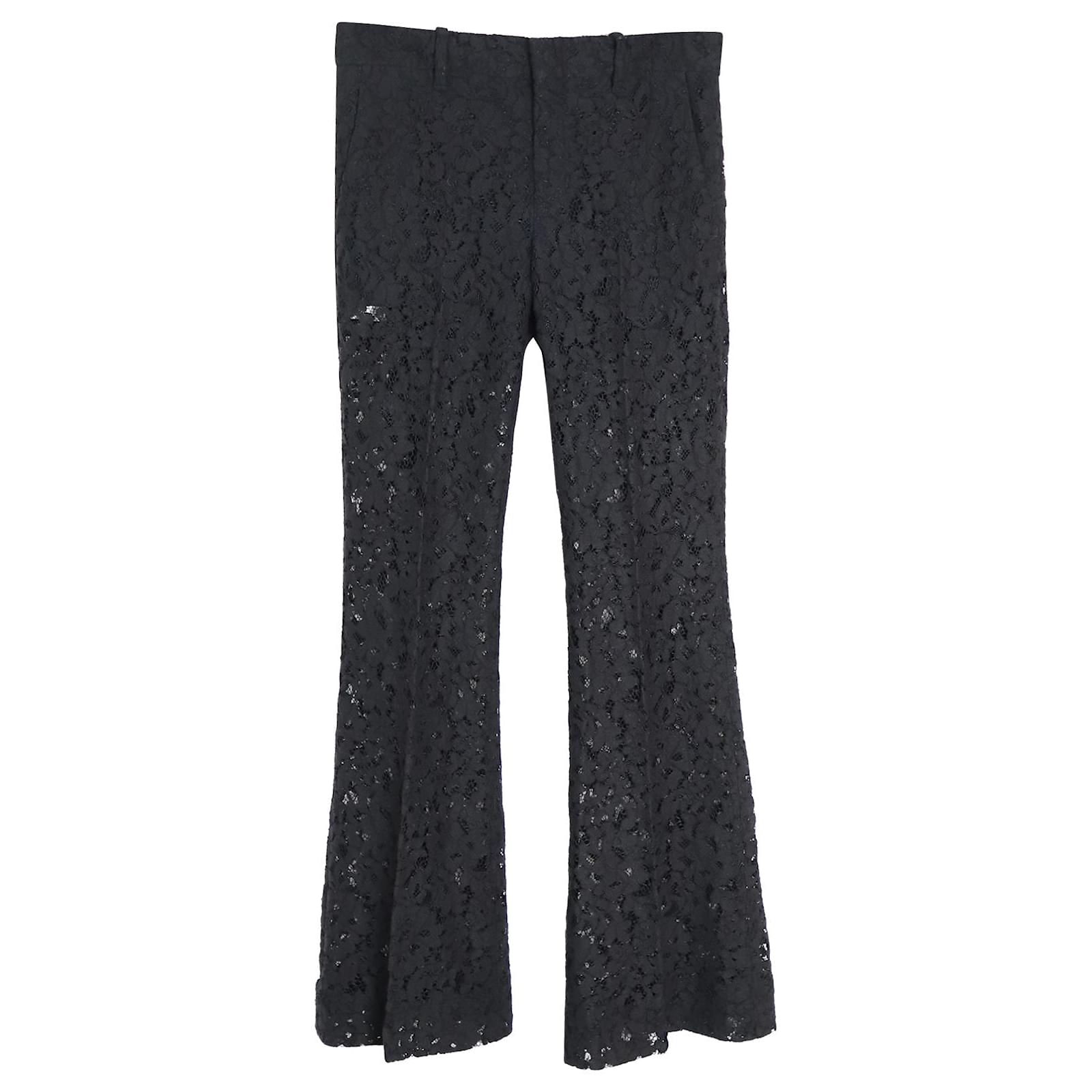 Gucci Lace Flared Pants in Black Cotton ref.1040849 - Joli Closet