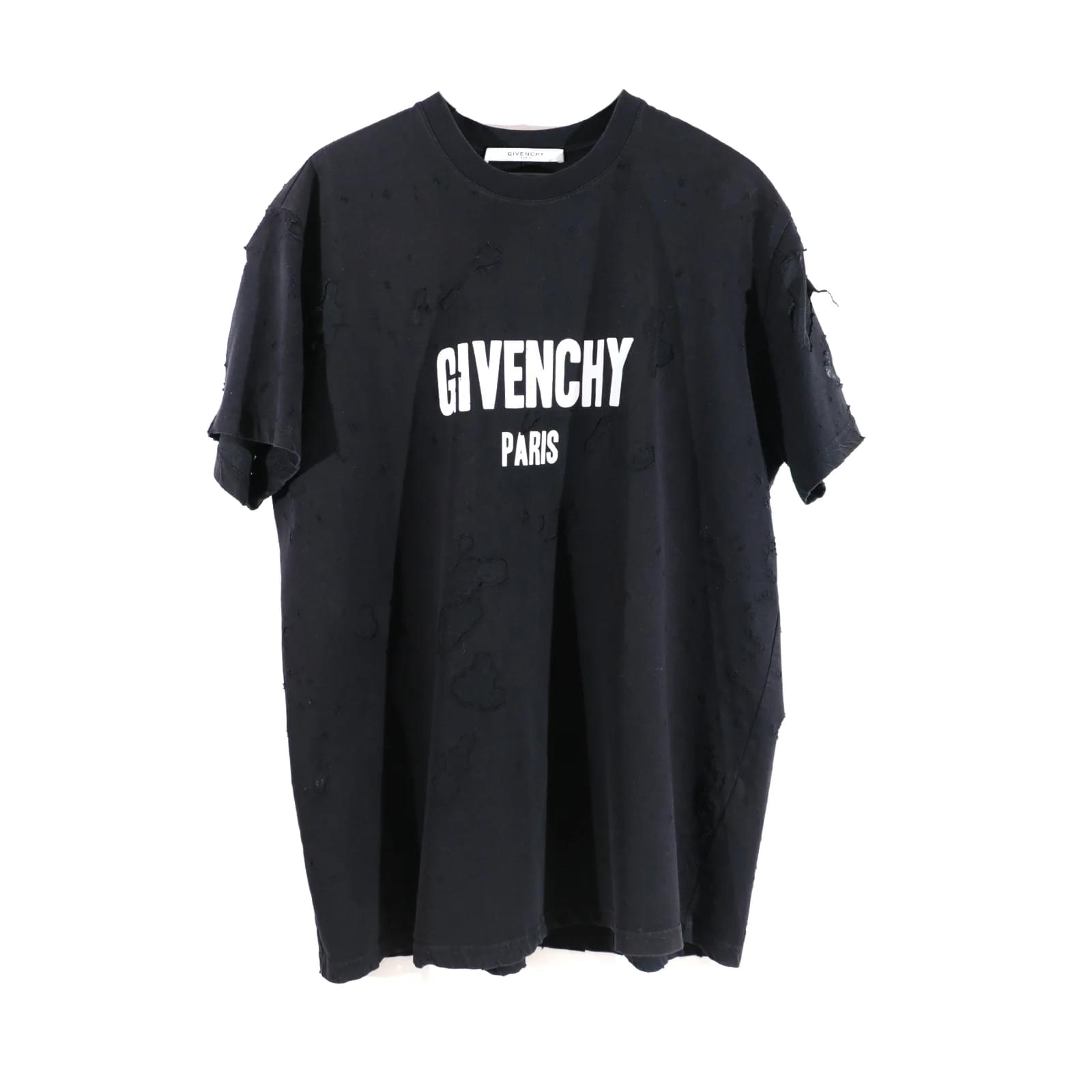 GIVENCHY - Destroy t-shirt (S) Black Cotton ref.1041136 - Joli Closet