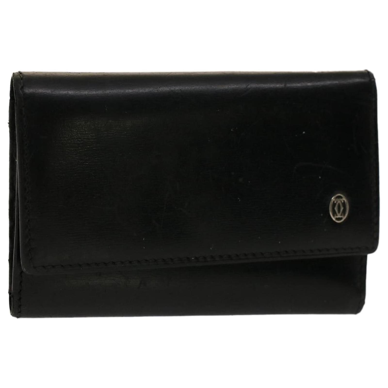 CARTIER Key Case Leather Black Auth 50844 ref.1041571 Joli Closet