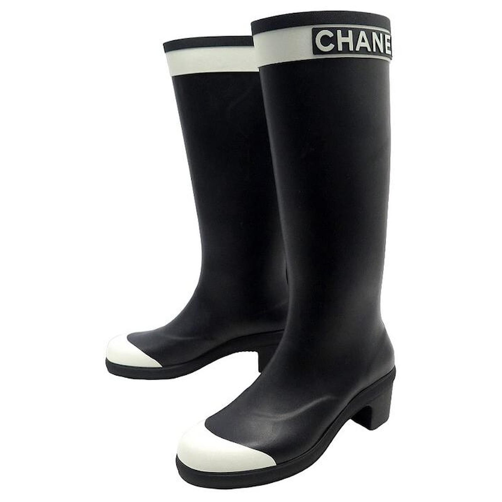 chanel rain boots 38