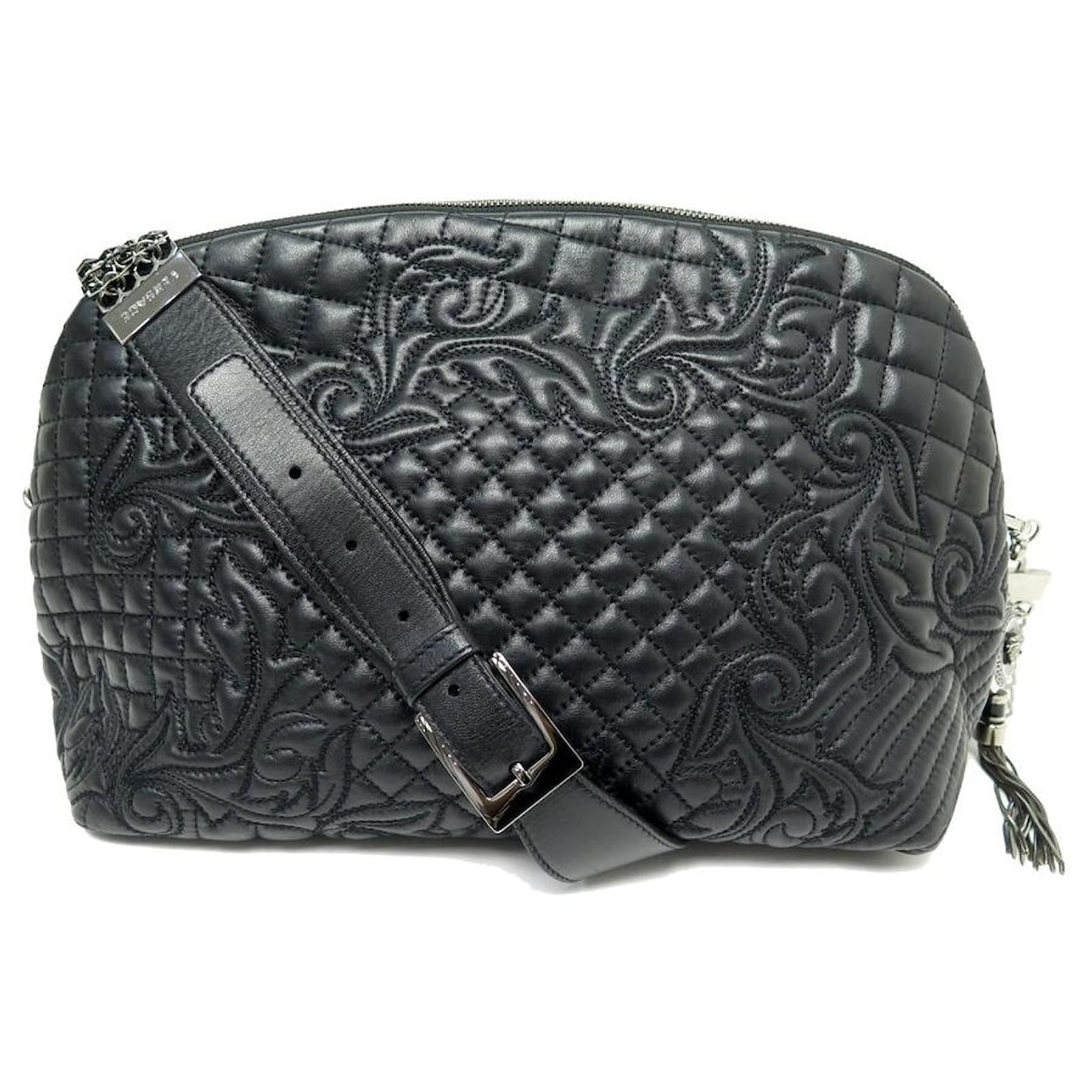 Gianni versace black online leather purse