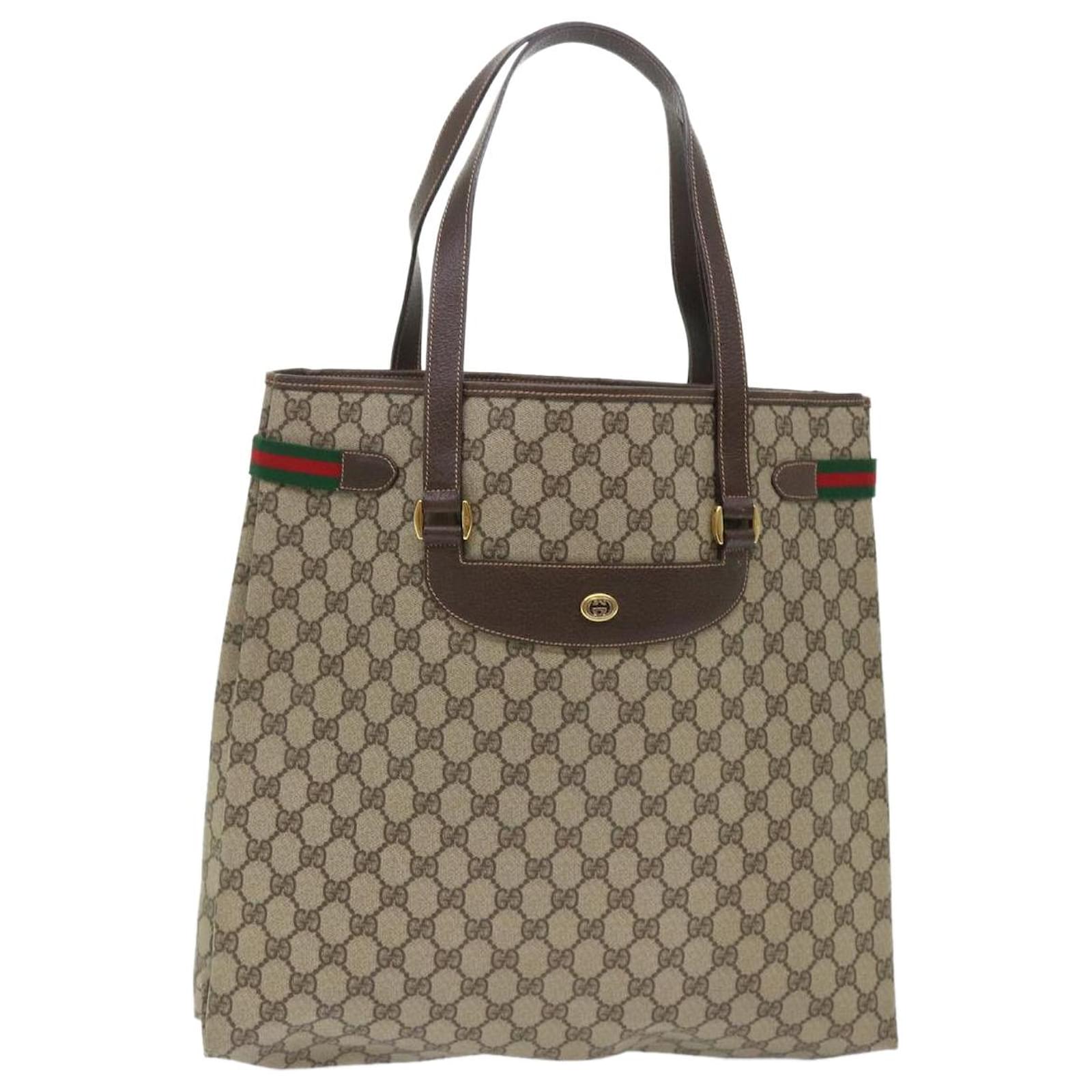 Gucci Sherry Tote Bag Pvc Beige