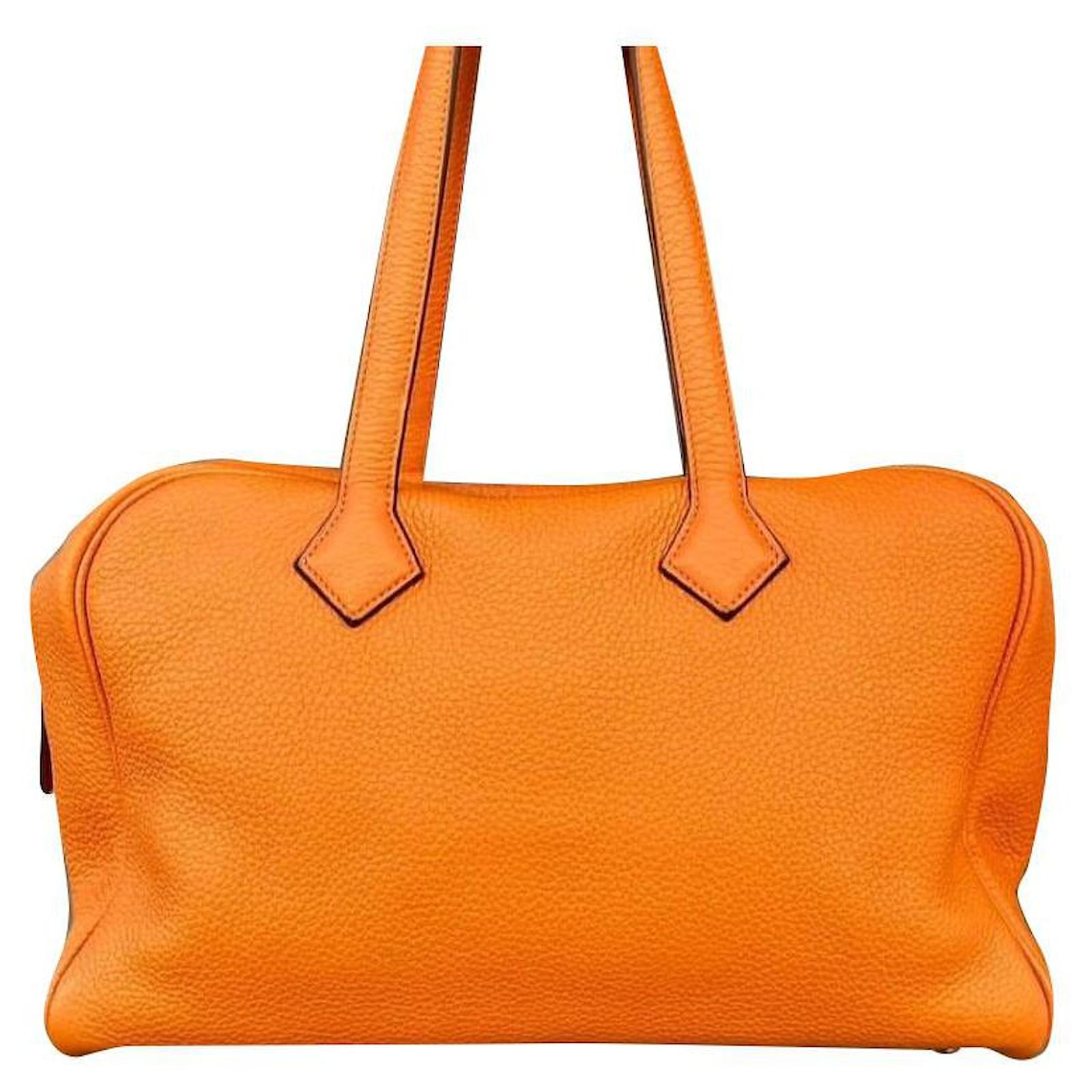 Hermès Hermes Victoria bag Orange Leather ref.980113 - Joli Closet