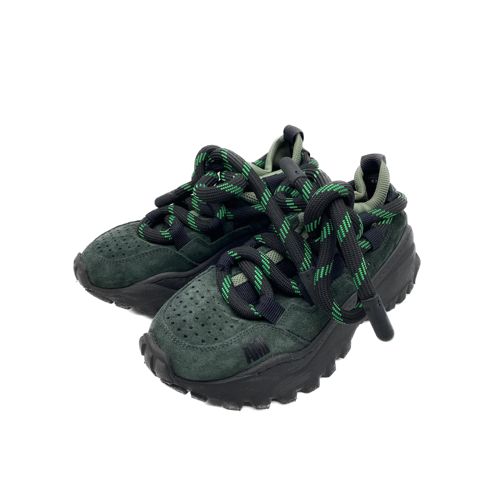 AMI Trainers T.eu 42 Suede Khaki ref.1044357 - Joli Closet