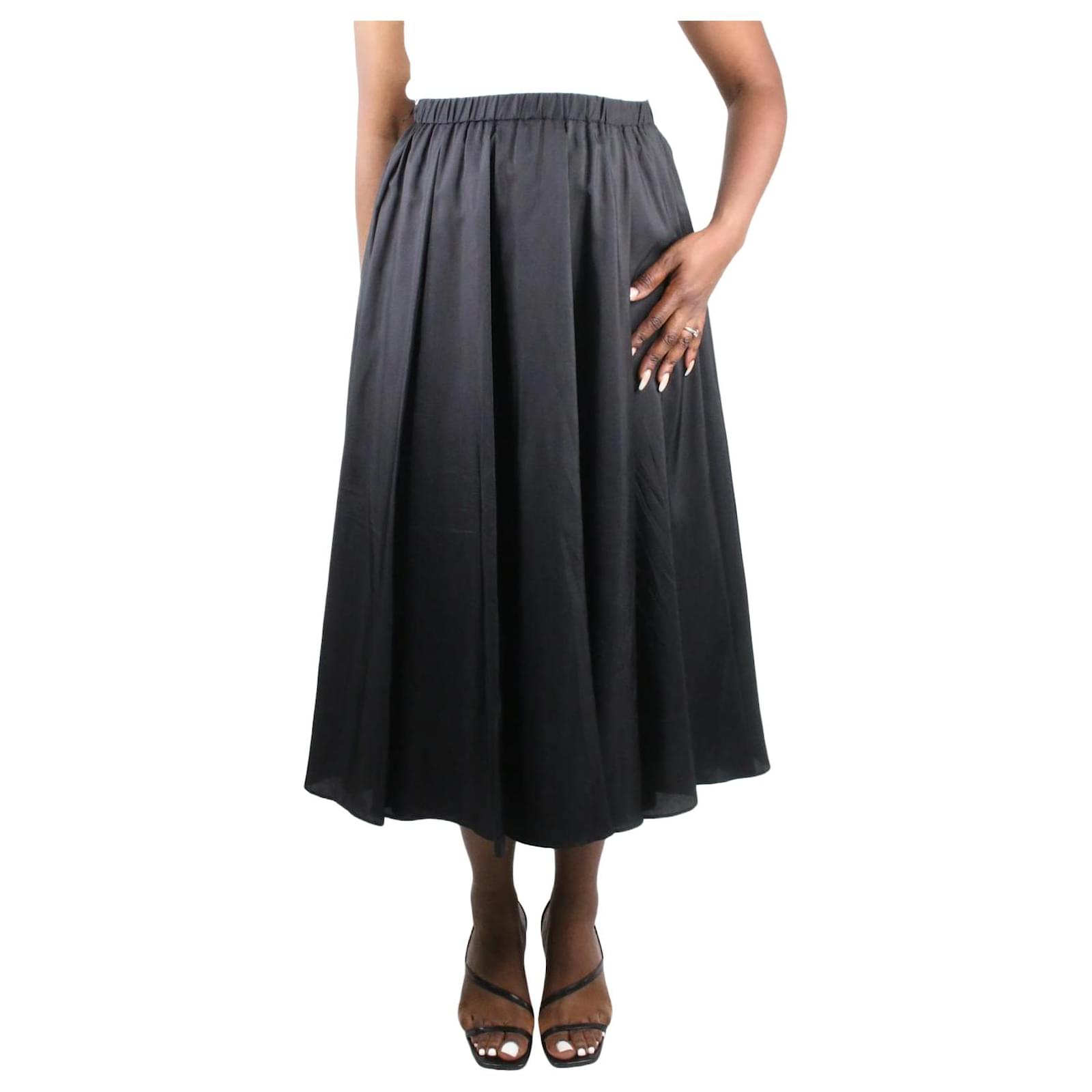 Joseph Black pleated silk midi skirt size UK 12 ref.1044370