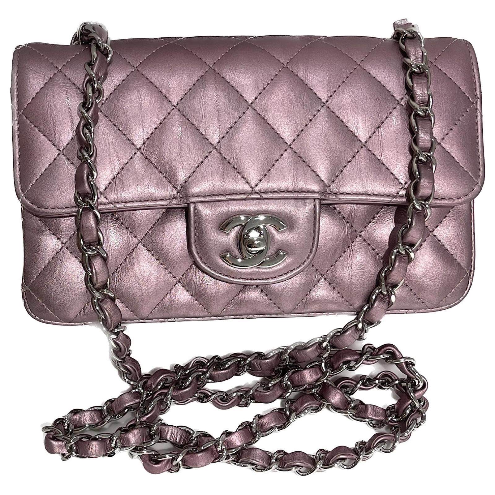 Chanel Metallic Gold/Pink Gradient Quilted Leather Mini Flap Bag at 1stDibs