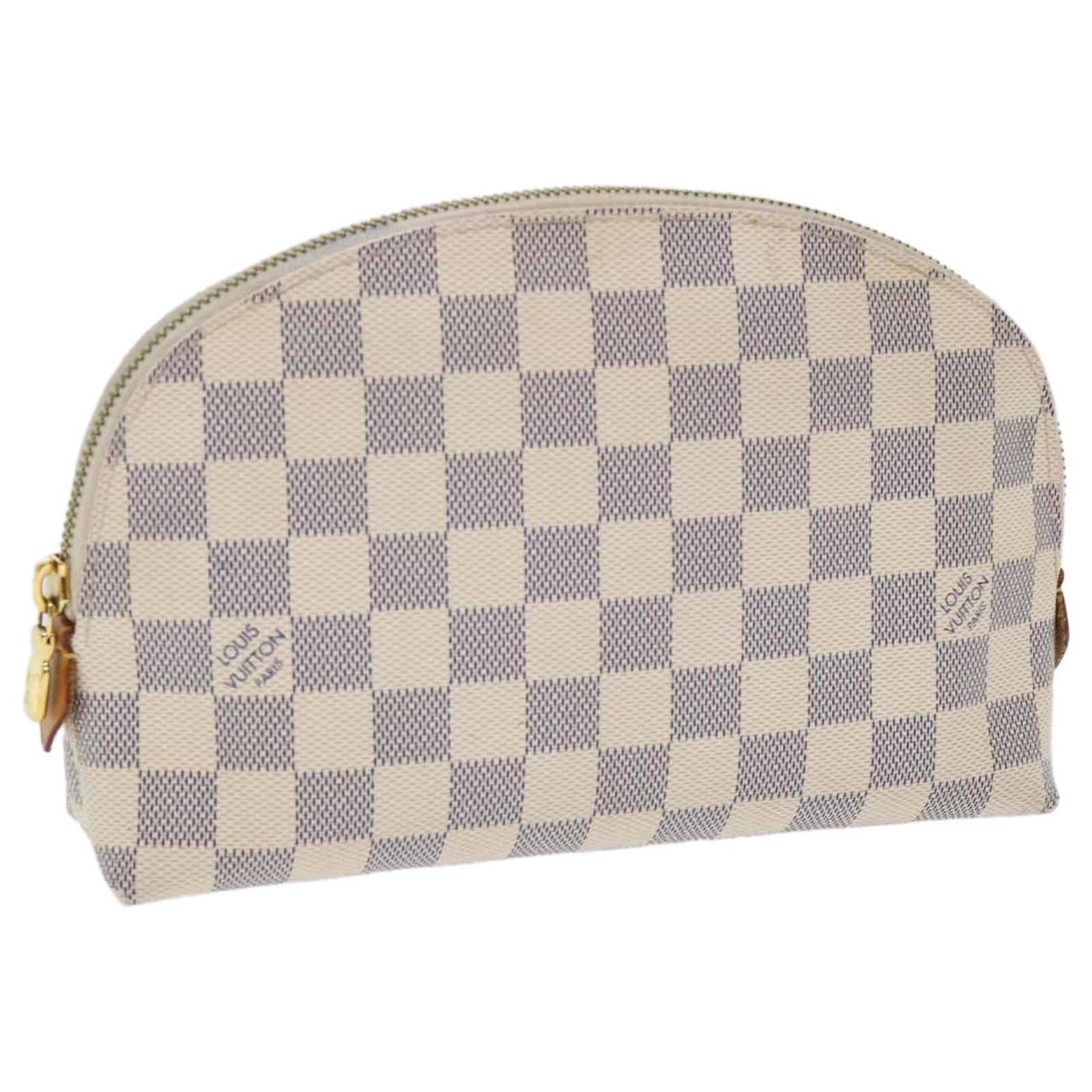 Auth Louis Vuitton Damier Azur Pochette Cosmetic GM Women's Pouch