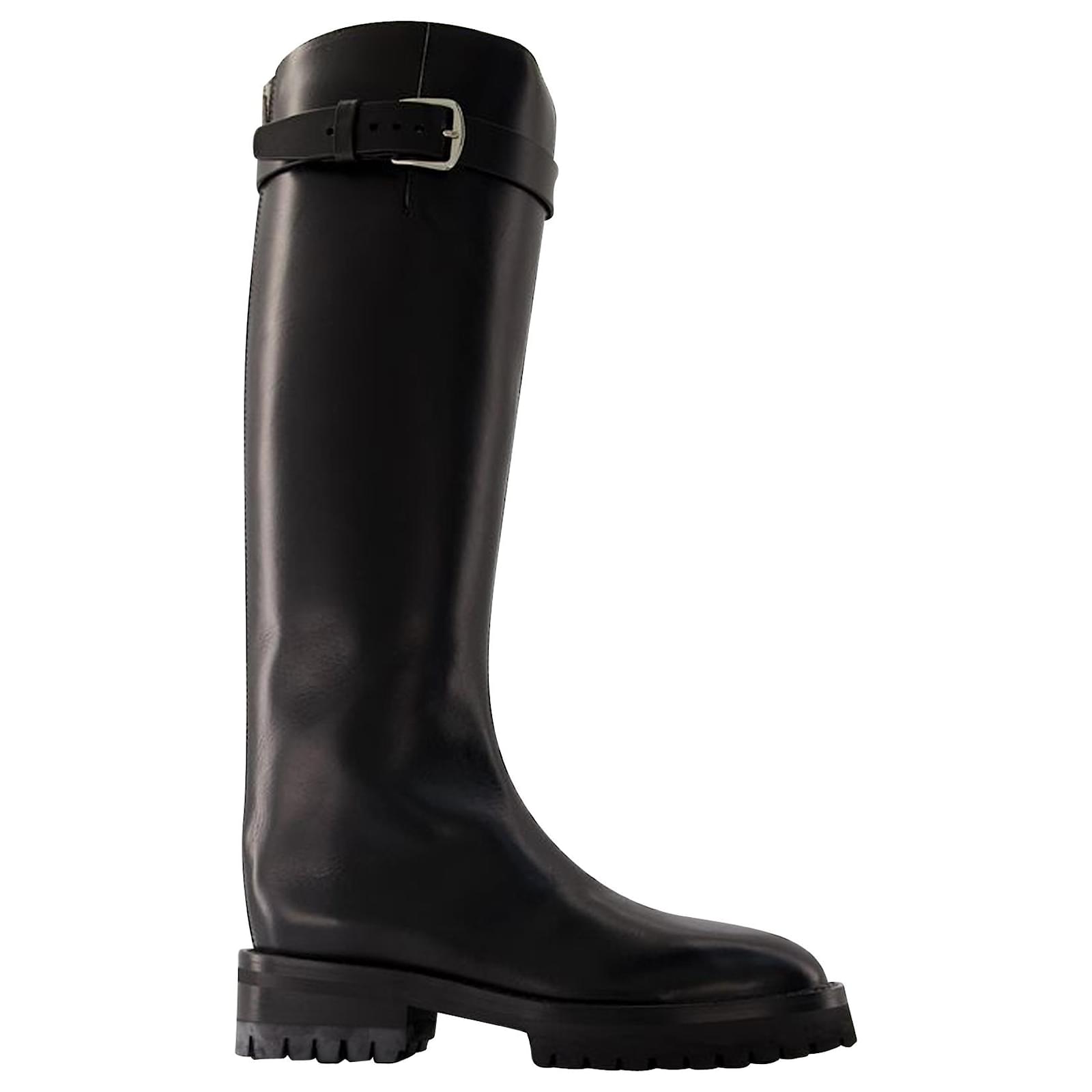 Bottes d'équitation femme en cuir - 500 noir - Noir graphite - Fouganza
