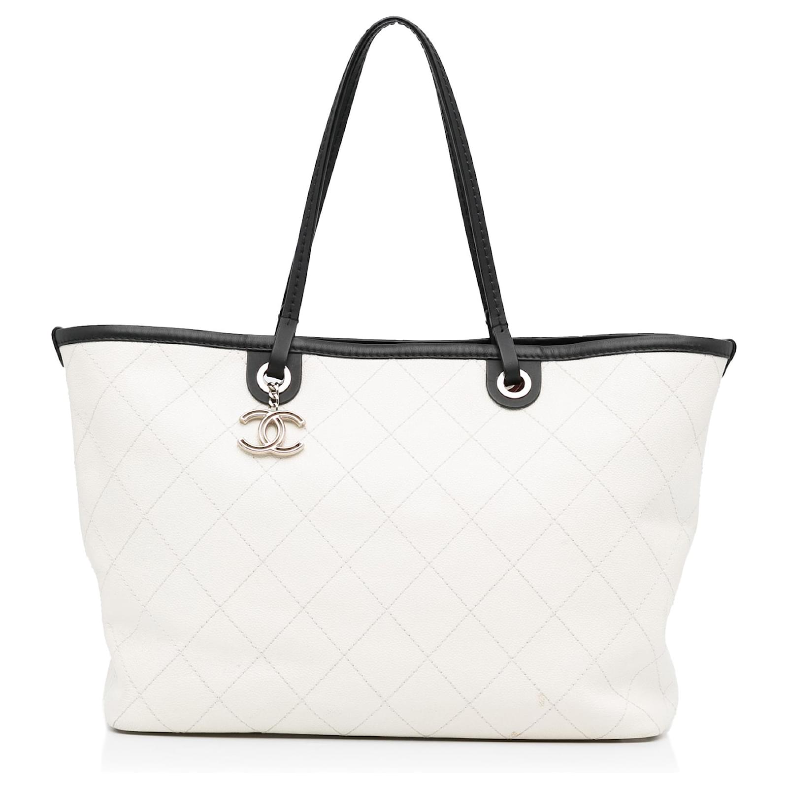 Chanel White Large Shopping Fever Tote Leather Pony-style calfskin  ref.1044901 - Joli Closet