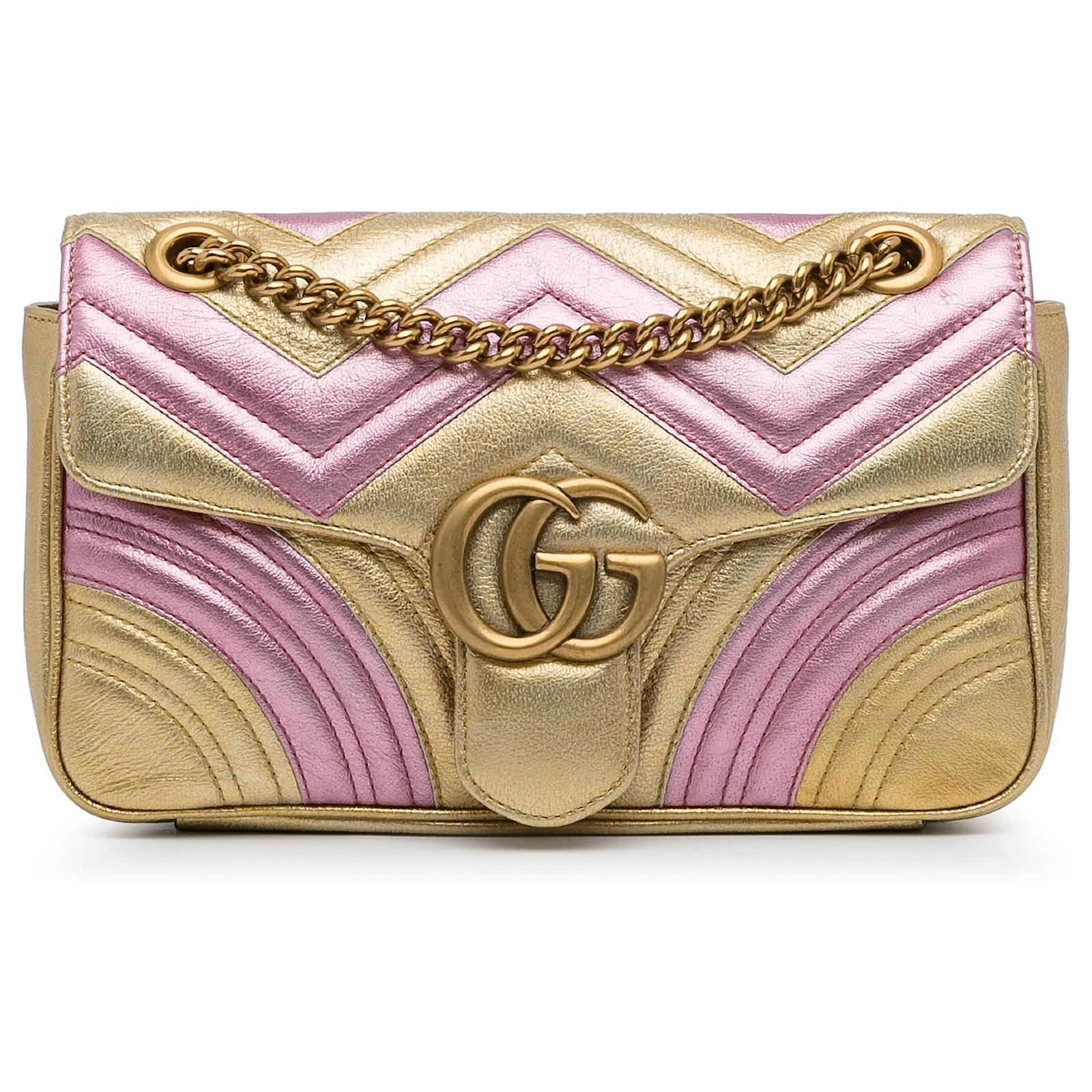 Gucci GG Marmont Velvet Small Crossbody Bag Pink 443497