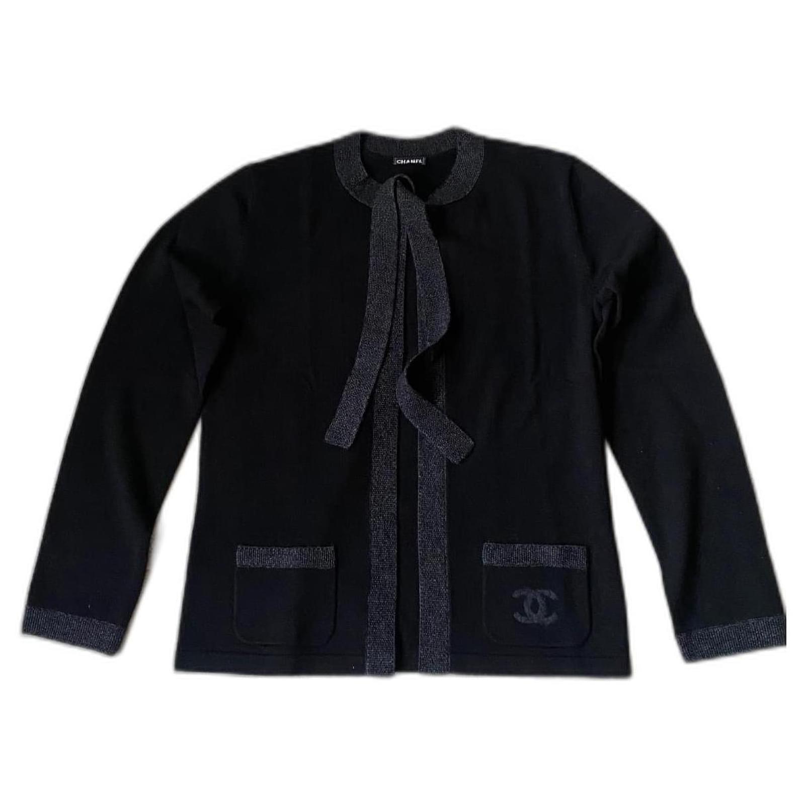 Chanel Jacket Black Wool Ref 1045303 Joli Closet chanel-knitwear-red-cashmere-ref-171871-joli-closet