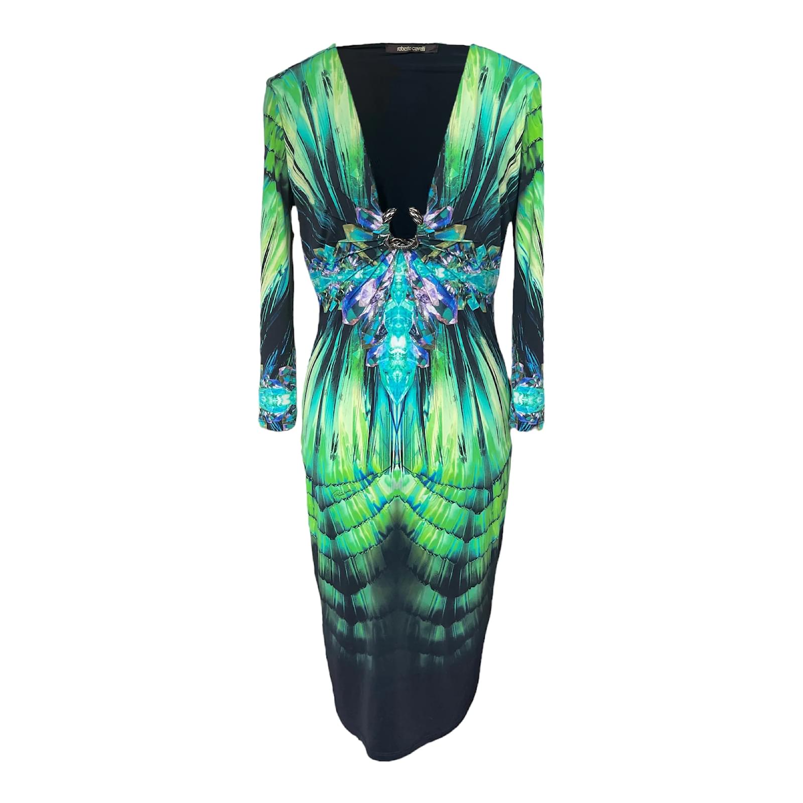 ROBERTO CAVALLI Dresses S Green Synthetic ref.1045847 - Joli