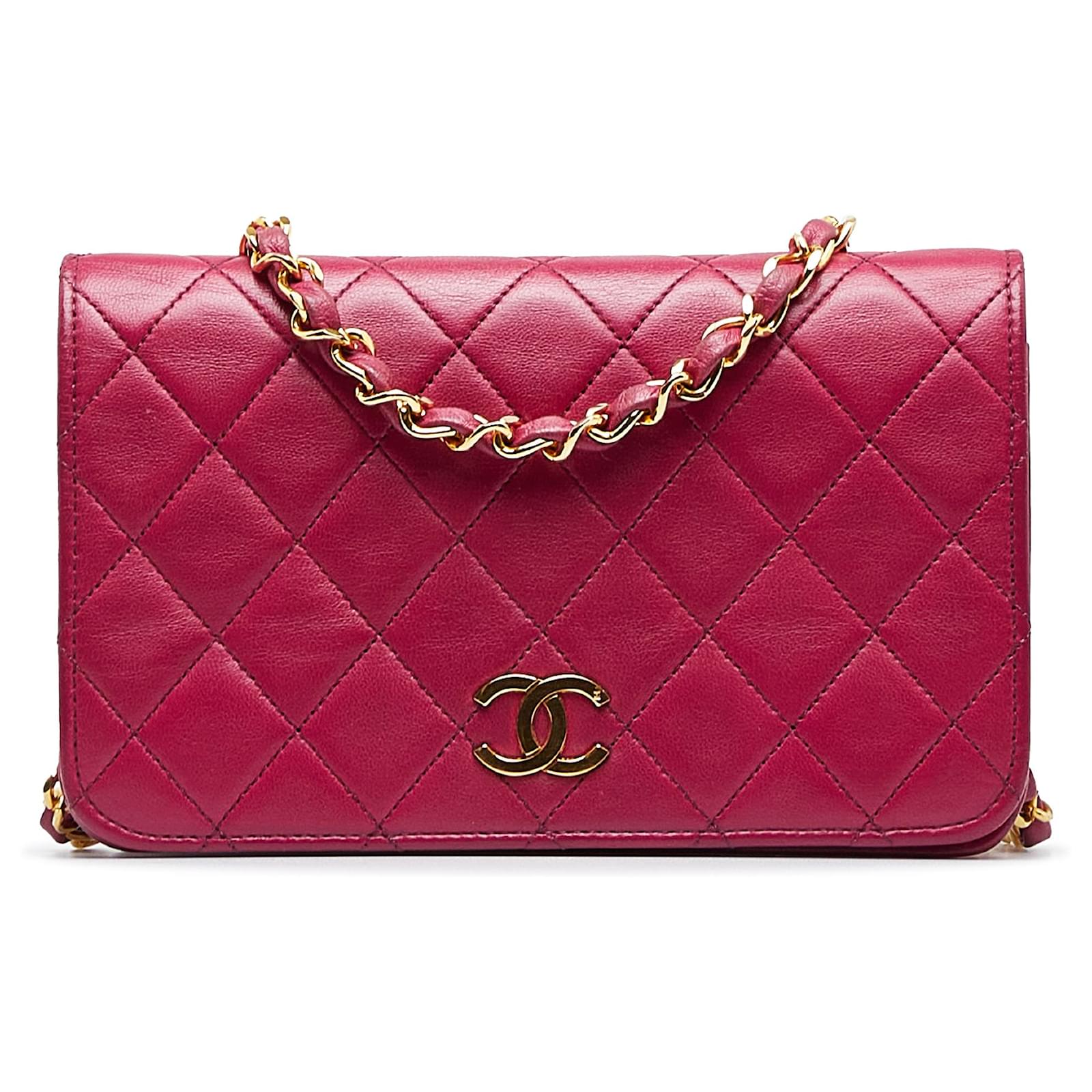 Chanel Pink CC Matelasse Lambskin Flap Leather ref.1045962 - Joli