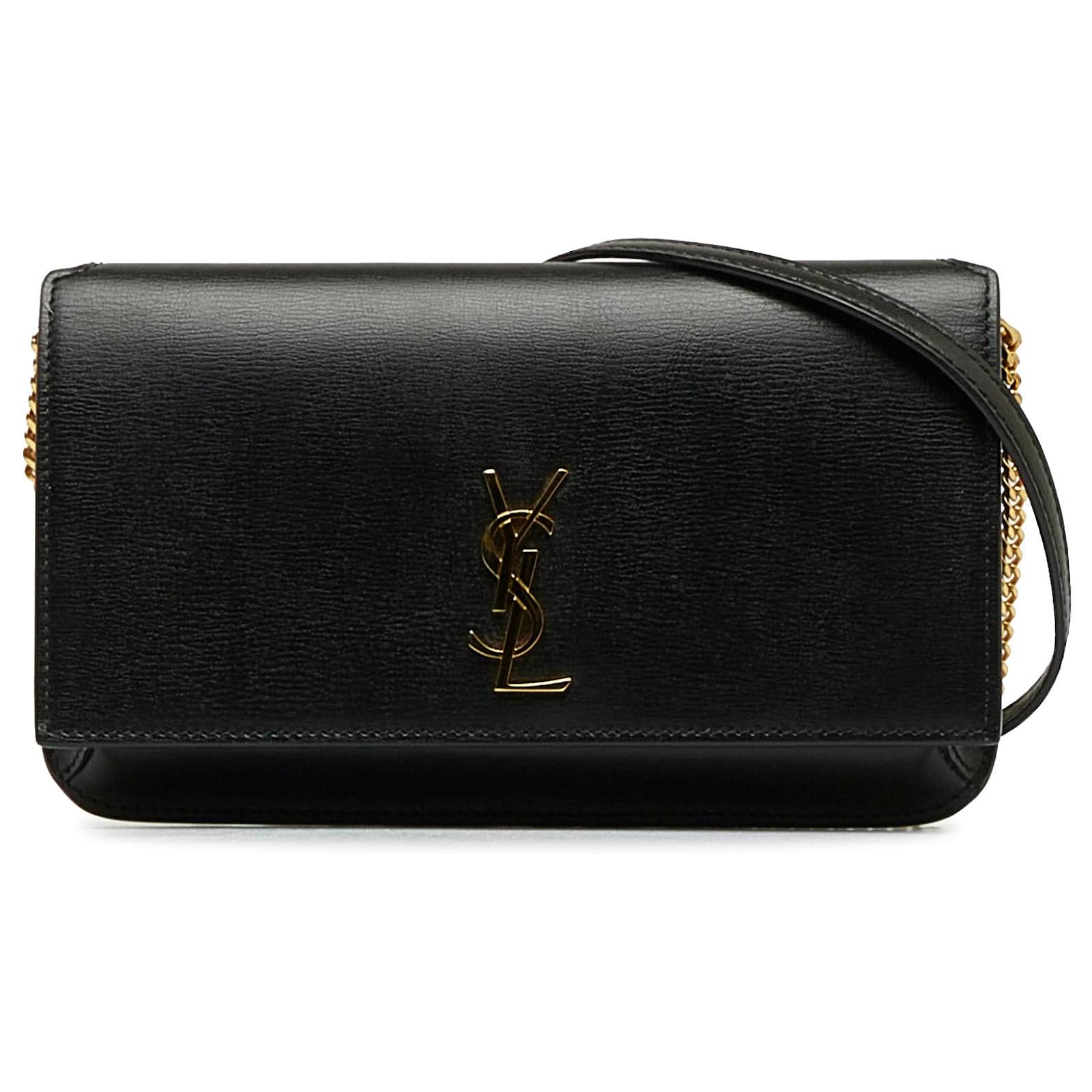 Saint laurent black monogramme phone online holder