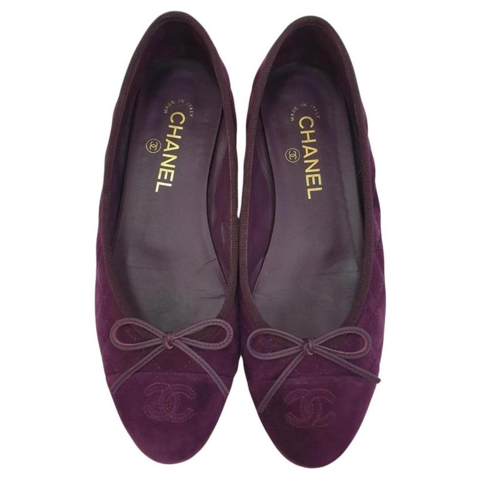 suede chanel flats