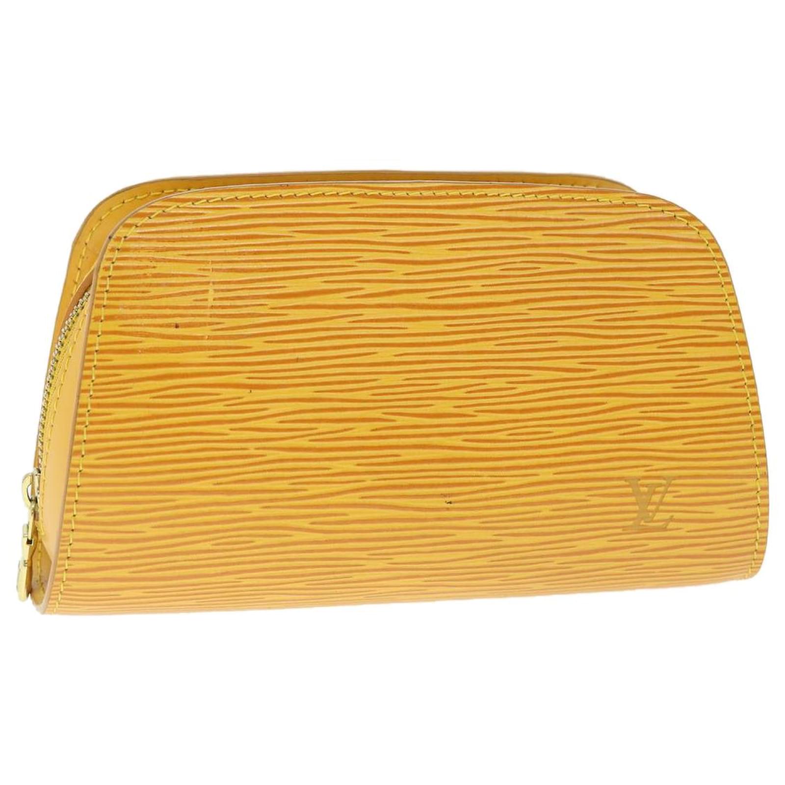 LOUIS VUITTON Epi Dauphine PM Pouch Yellow M48449 LV Auth 51727 Leather ...