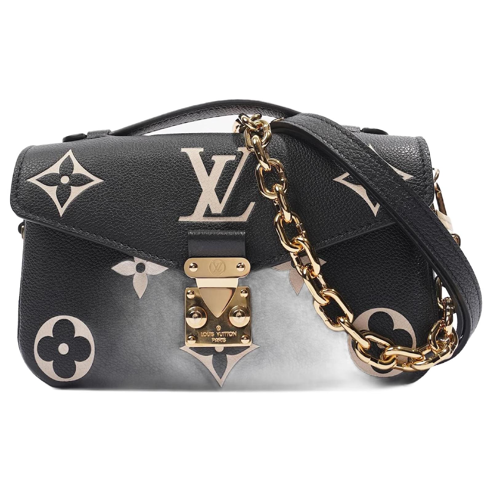 Louis Vuitton Pochette Metis East West Bag Noir Beige Grained Leather  ref.1046629 - Joli Closet