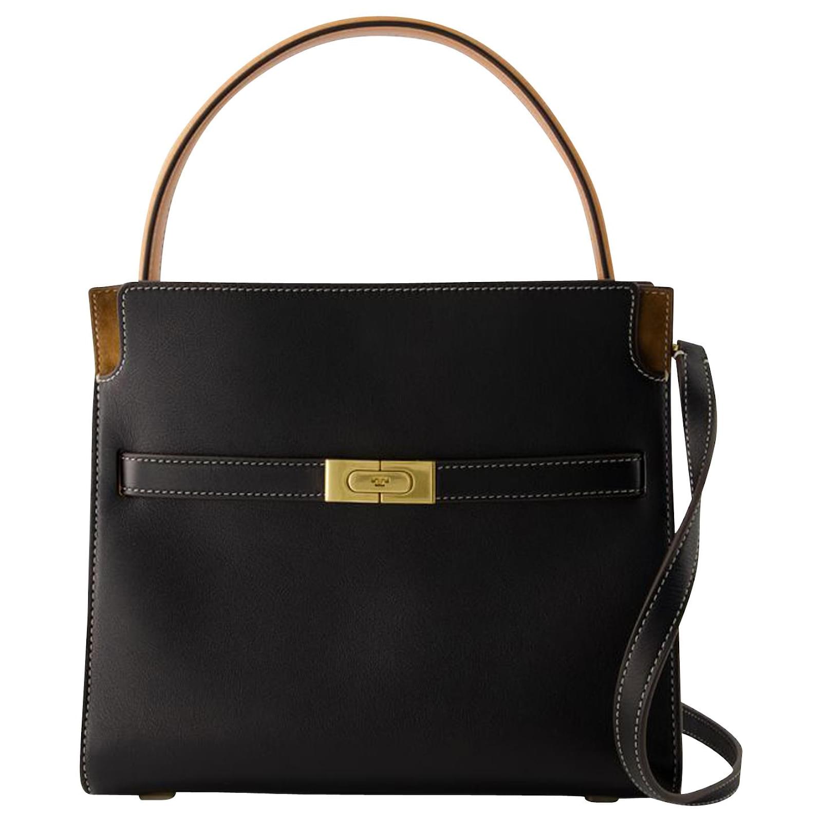 Tory Burch 140987 Britten Black Pebbled Leather With Gold Hardware Small  Women's Adjustable Shoulder Bag: Handbags: Amazon.com