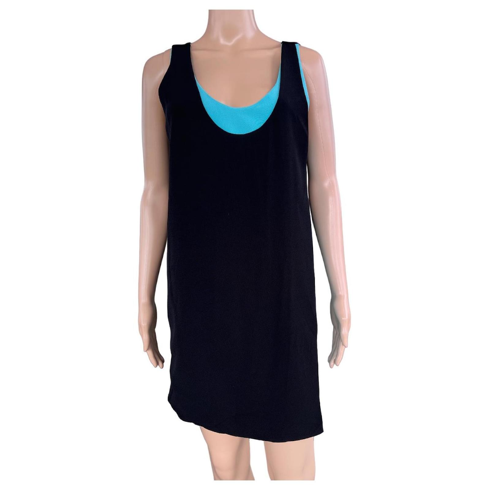 Calvin Klein Dresses Black Blue Polyester ref.1046839 - Joli Closet