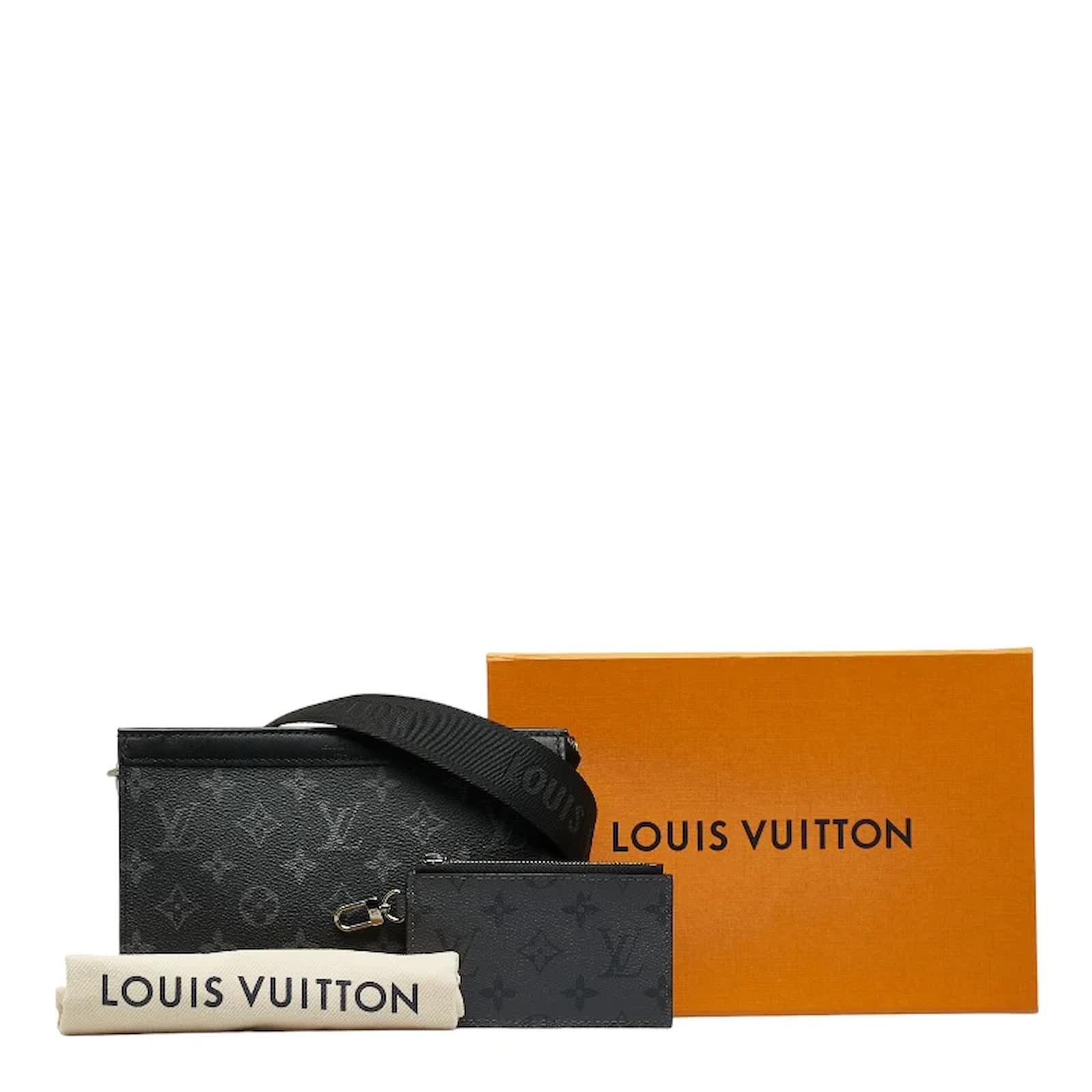 Louis Vuitton Monogram Eclipse Gaston Wearable Wallet M81124 Black Cloth  ref.1047332 - Joli Closet