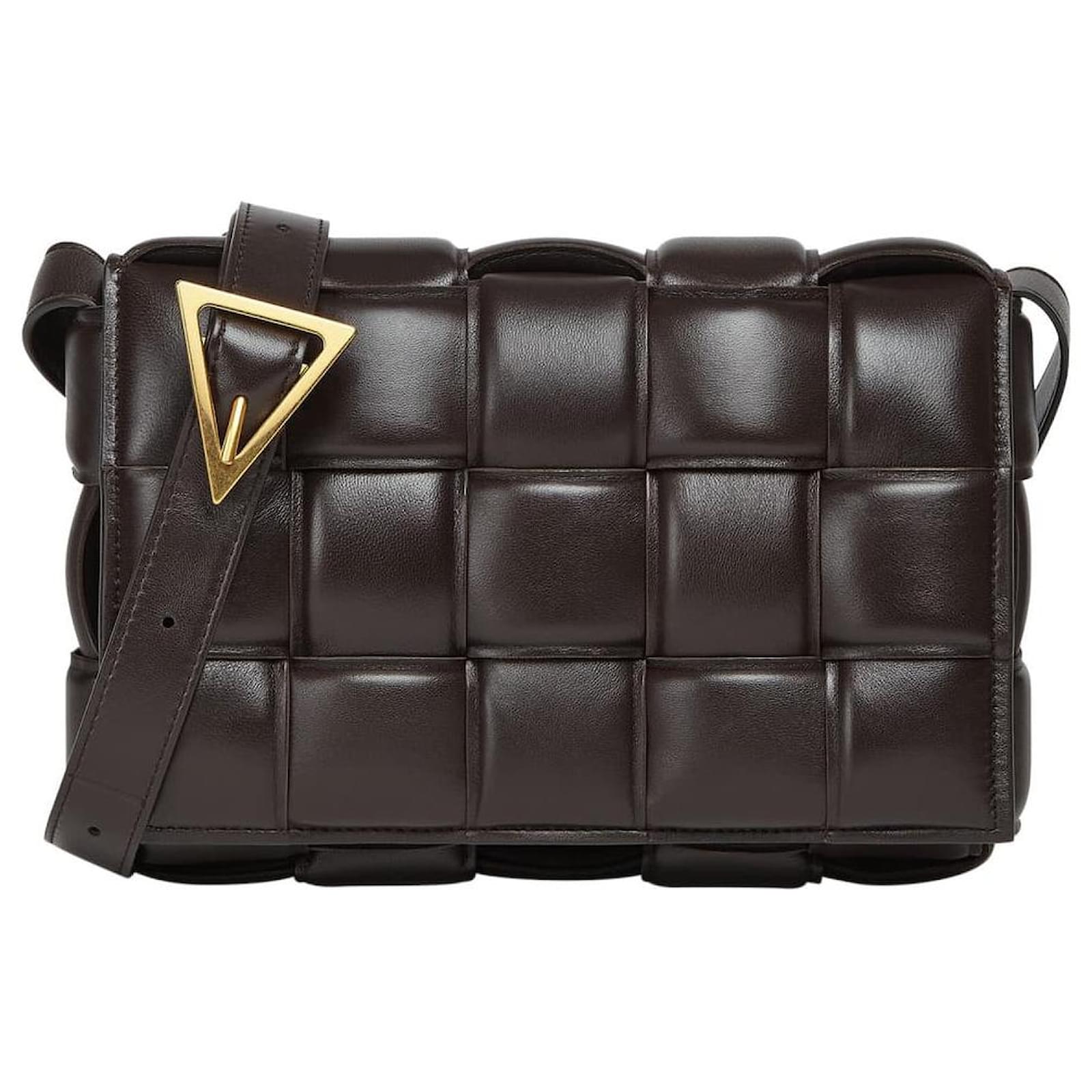 Bottega Veneta Dark Brown Leather Cassette Crossbody Bag