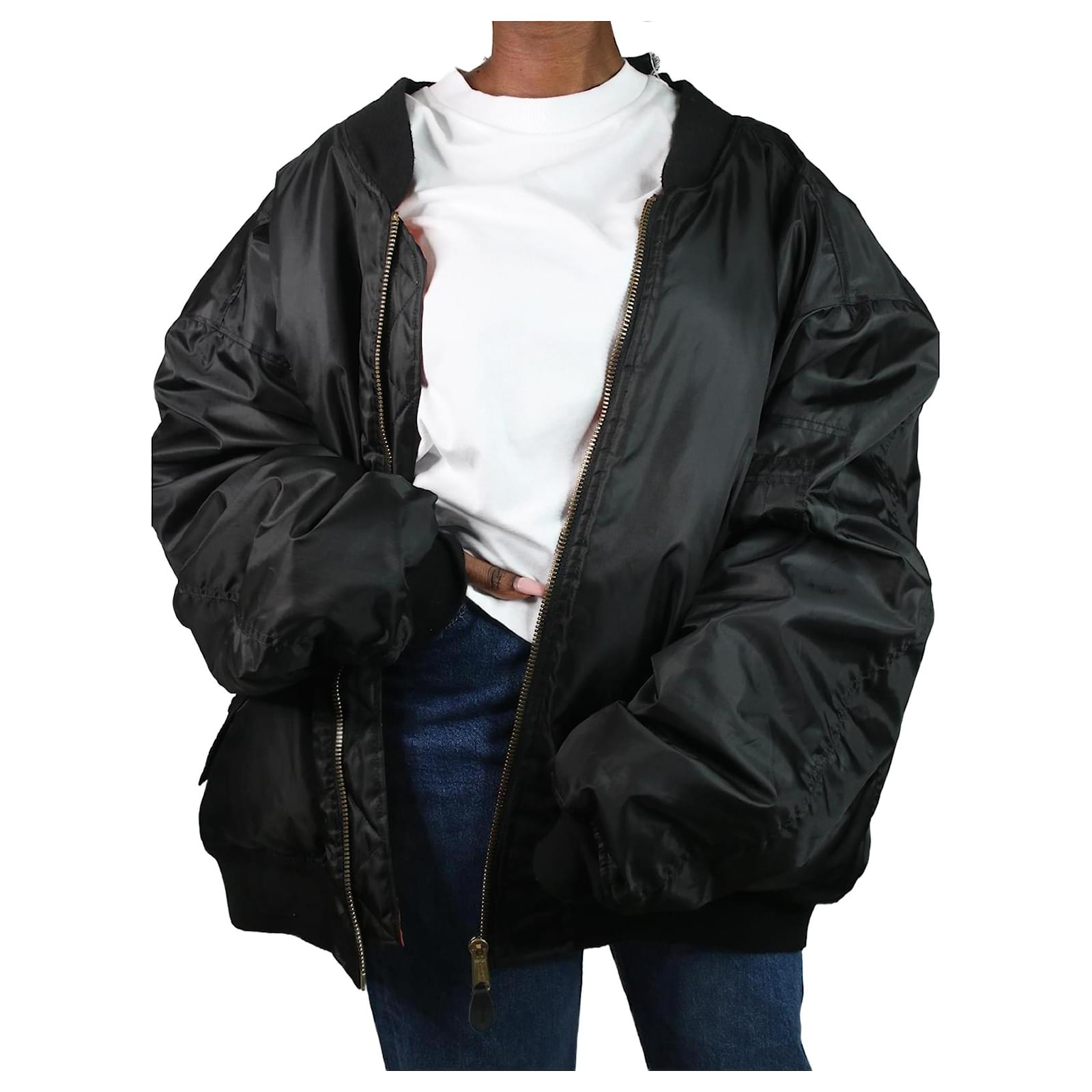 Oversized Bombers Vetement Vêtements Black Oversized Bomber Jacket