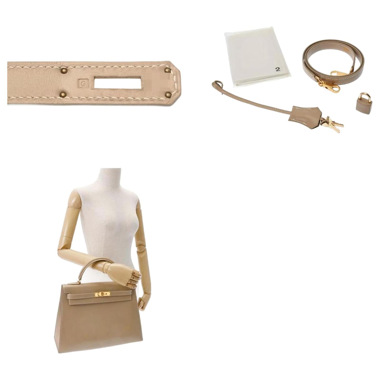 Herm?�s Kelly 32 Beige Leather ref.1048182 - Joli Closet