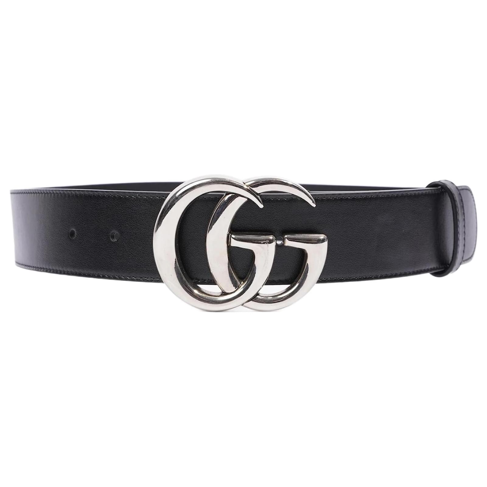 Gucci Marmont Belt Black / Silver leather 80cm 32