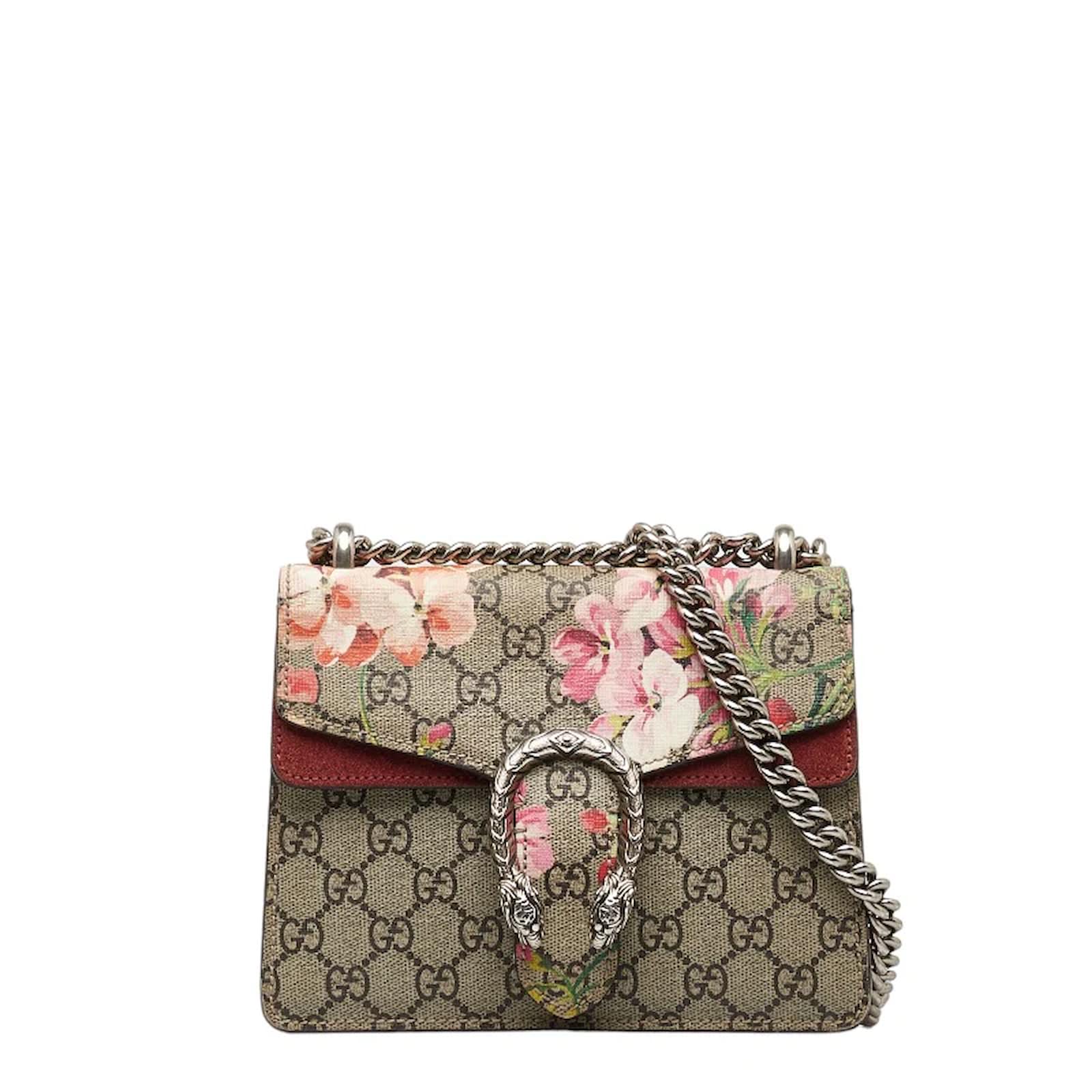 Gucci GG Supreme Blooms Dionysus Chain Shoulder Bag 421970 Brown