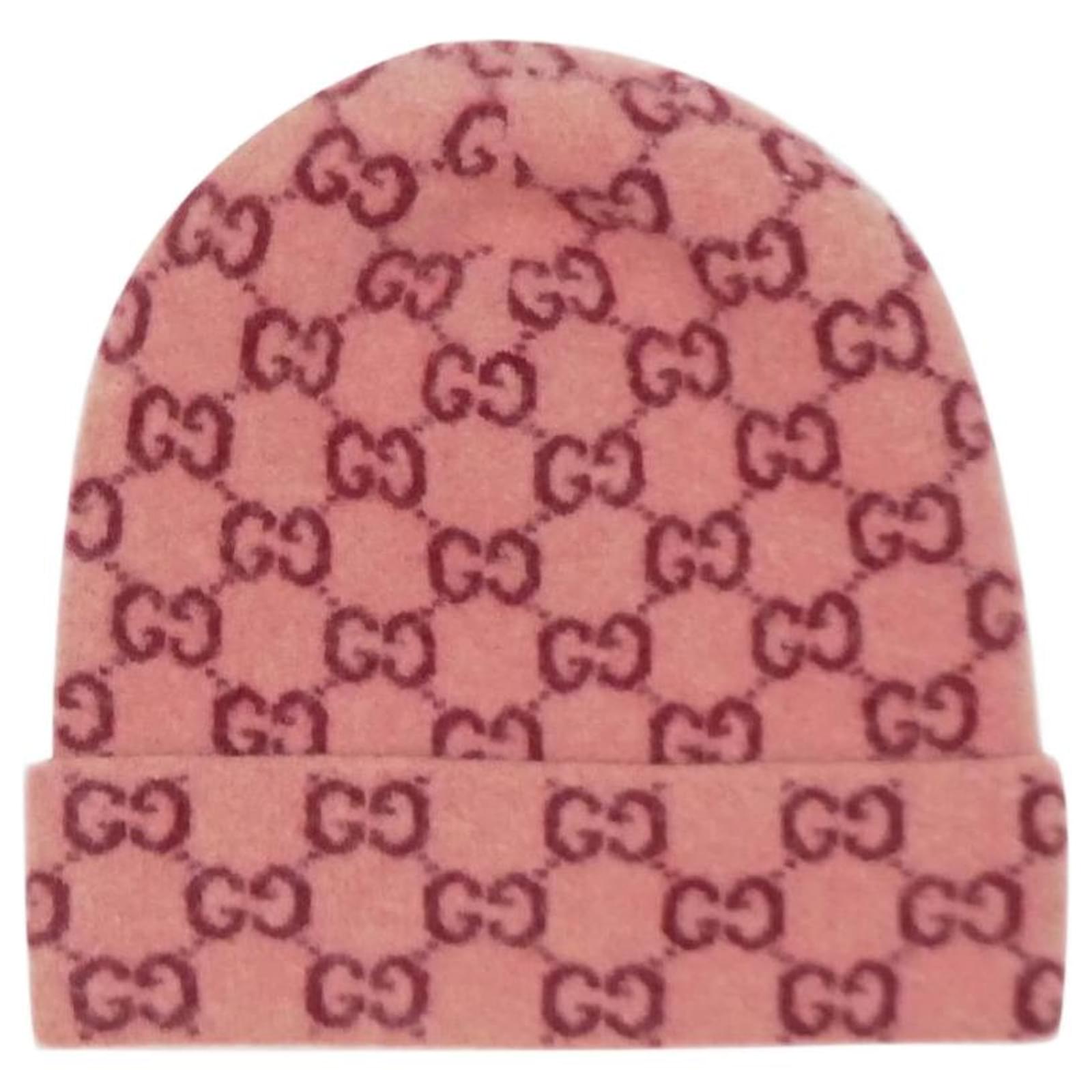 Gucci Pink wool monogram beanie Joli Closet