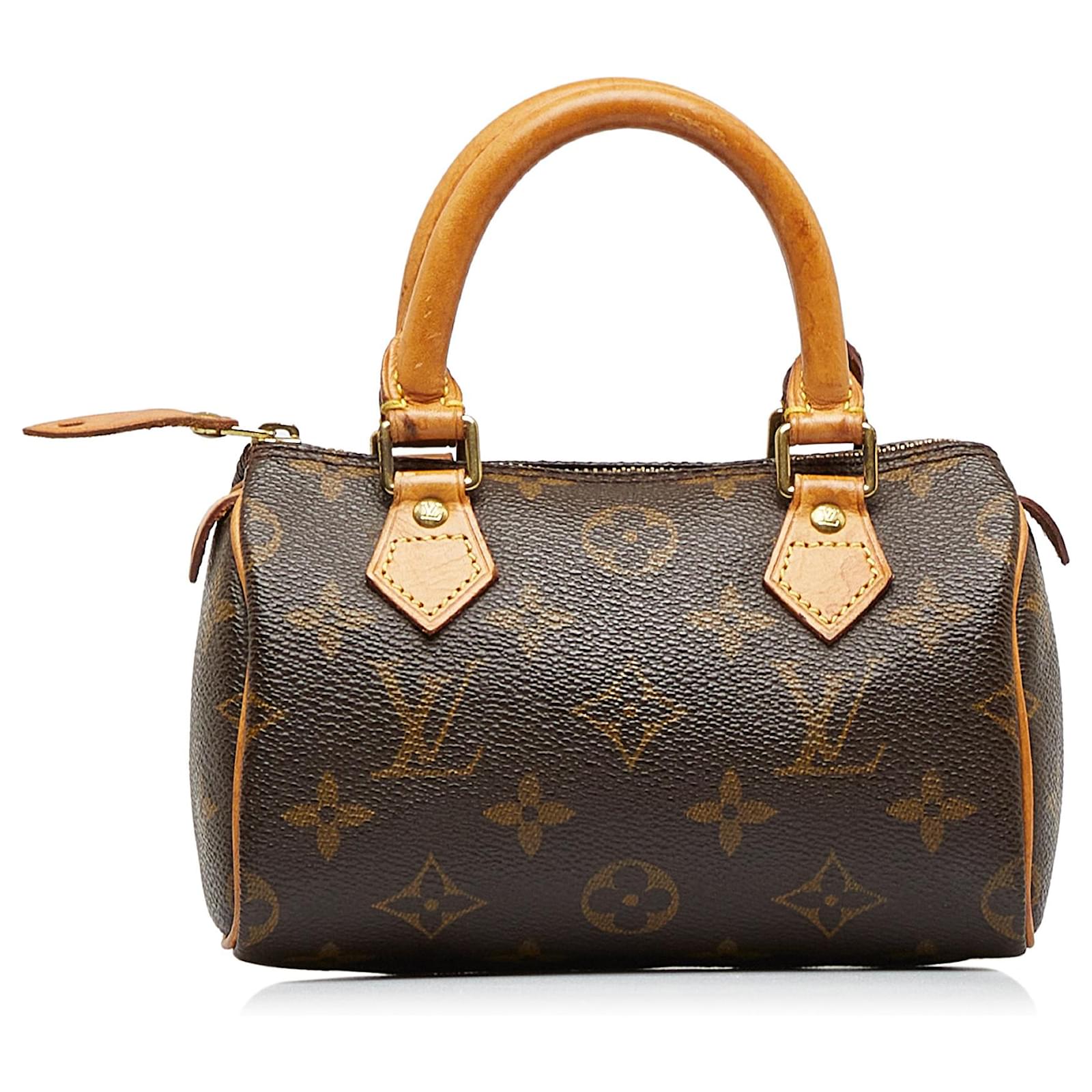 Louis Vuitton Monogram Mini speedy Leather Fabric Brown 2WAY