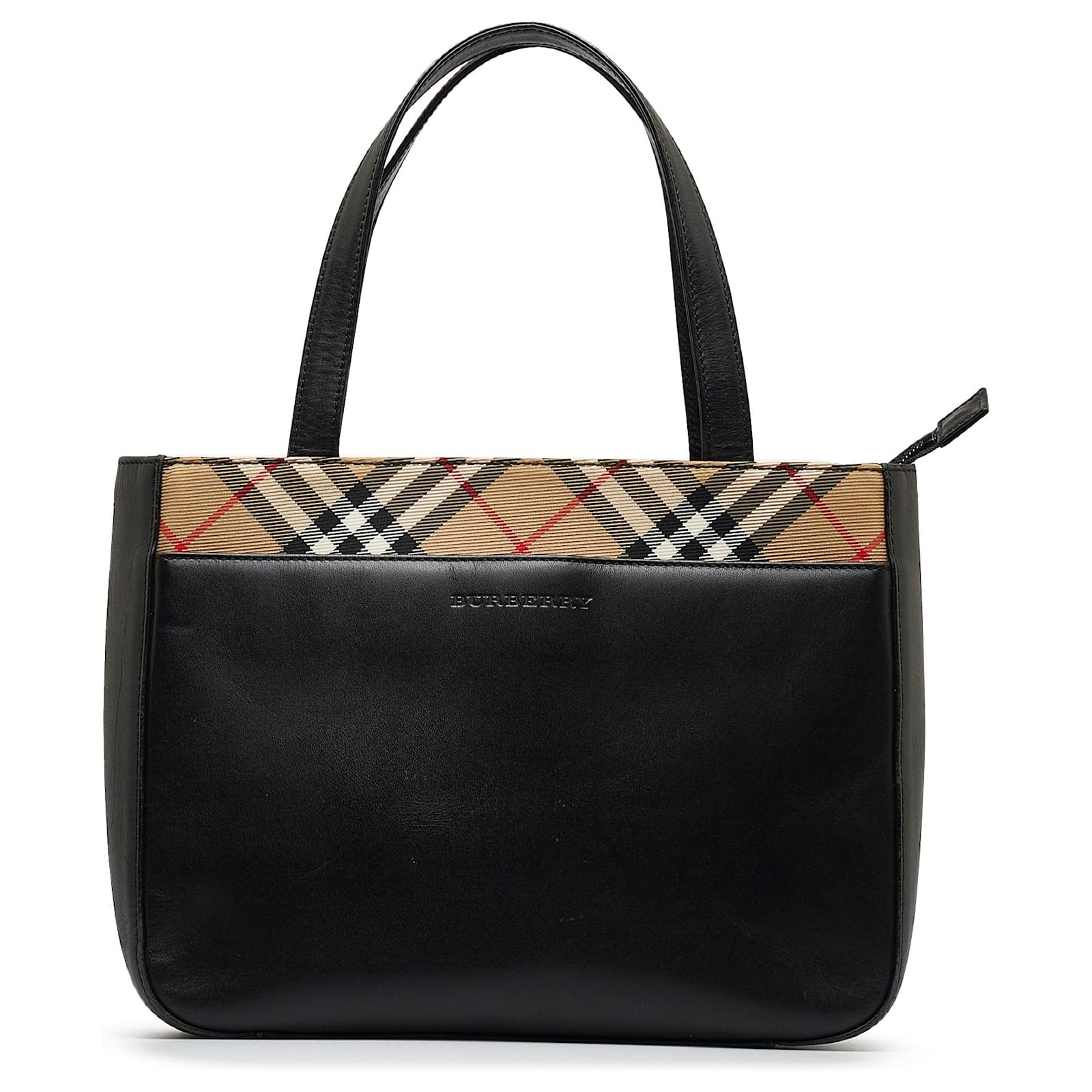 Burberry black nova check handbag best sale