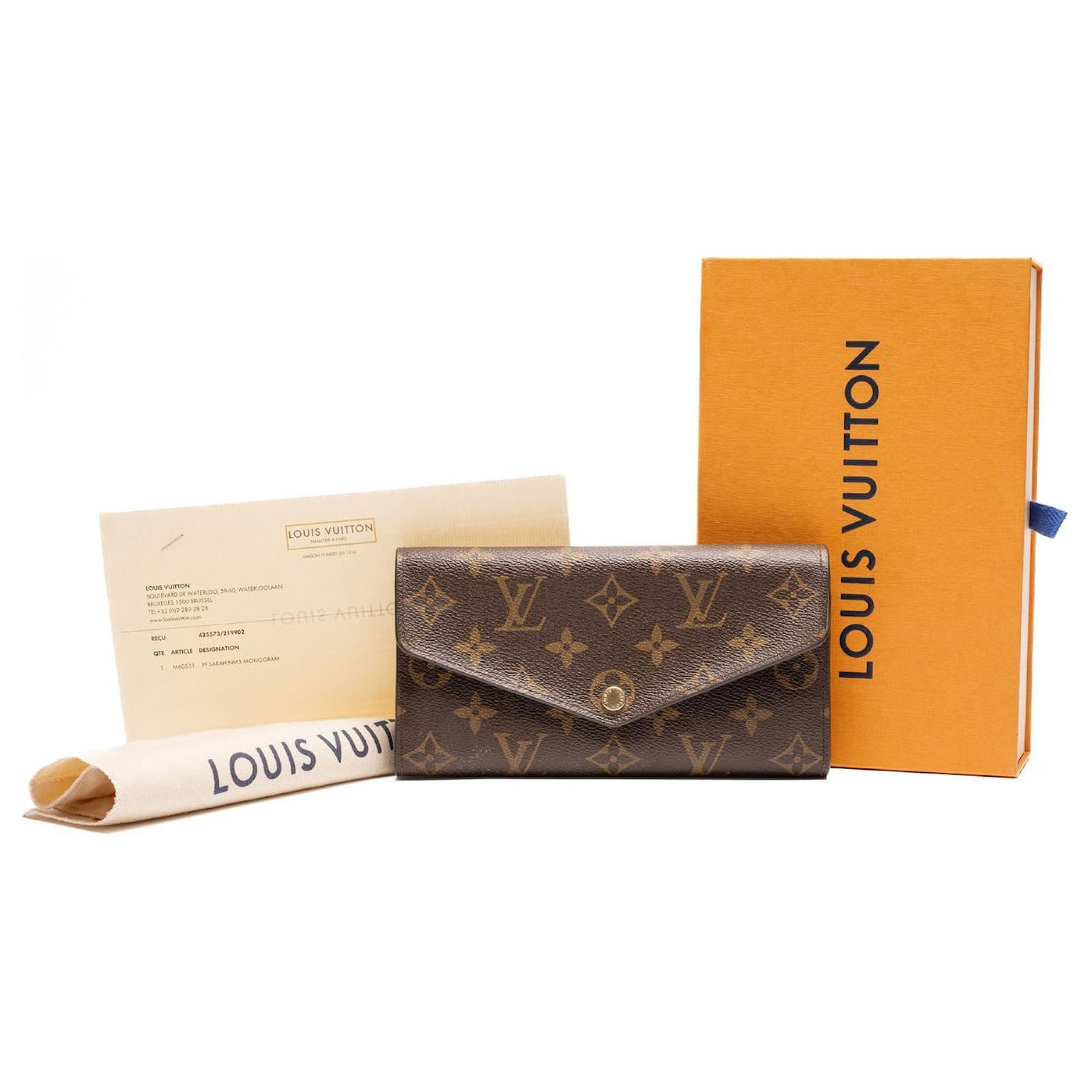  Louis Vuitton Sarah - Monedero de lona, billetera