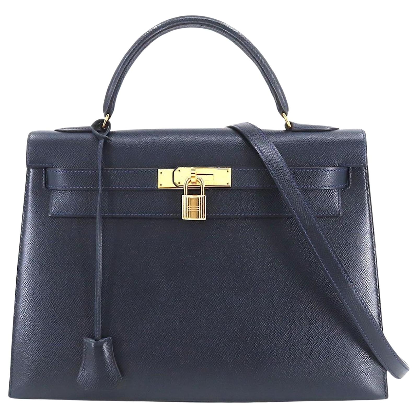 Hermès hermes kelly Navy blue Leather ref.1051797 - Joli Closet