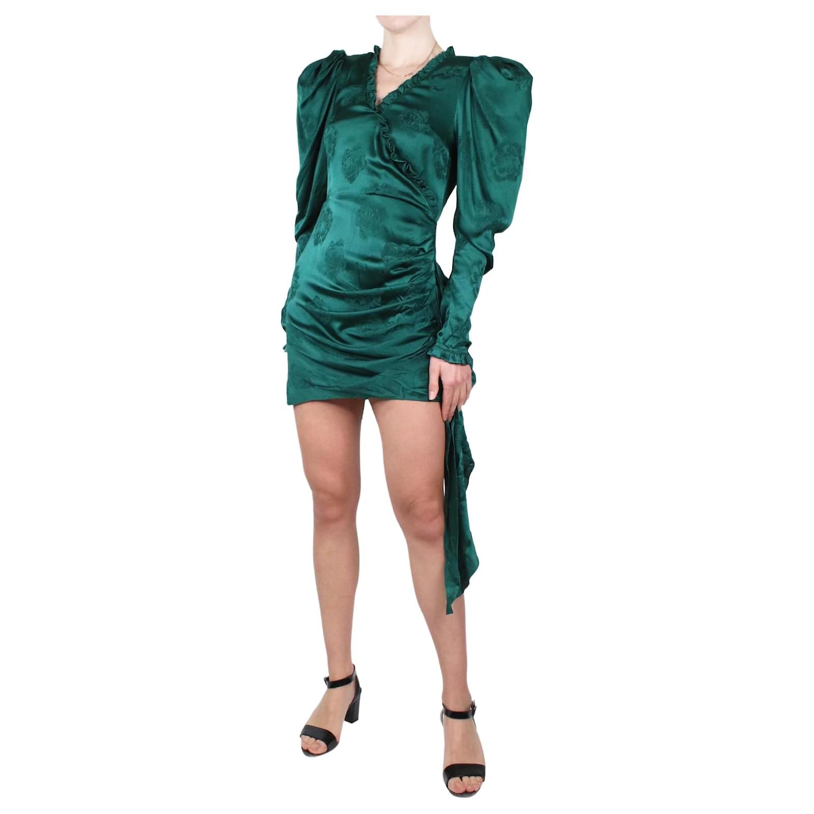 Magda Butrym Green silk tonal floral dress - size UK 8 ref.JC1052710 (Sold)  - Joli Closet