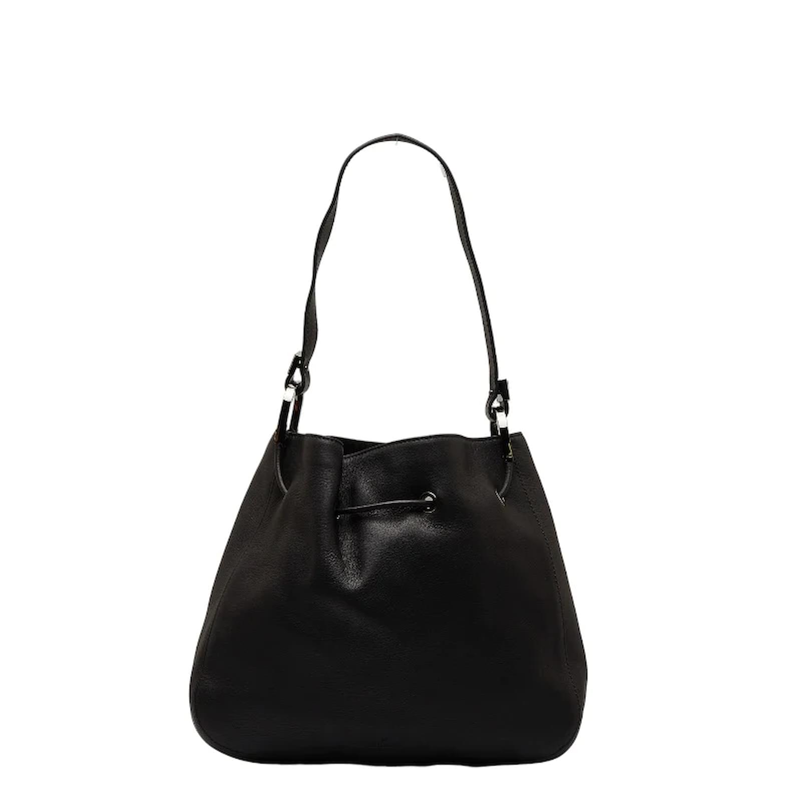 Gucci Leather Shoulder Bag 001 3748 Black Pony-style calfskin ref ...