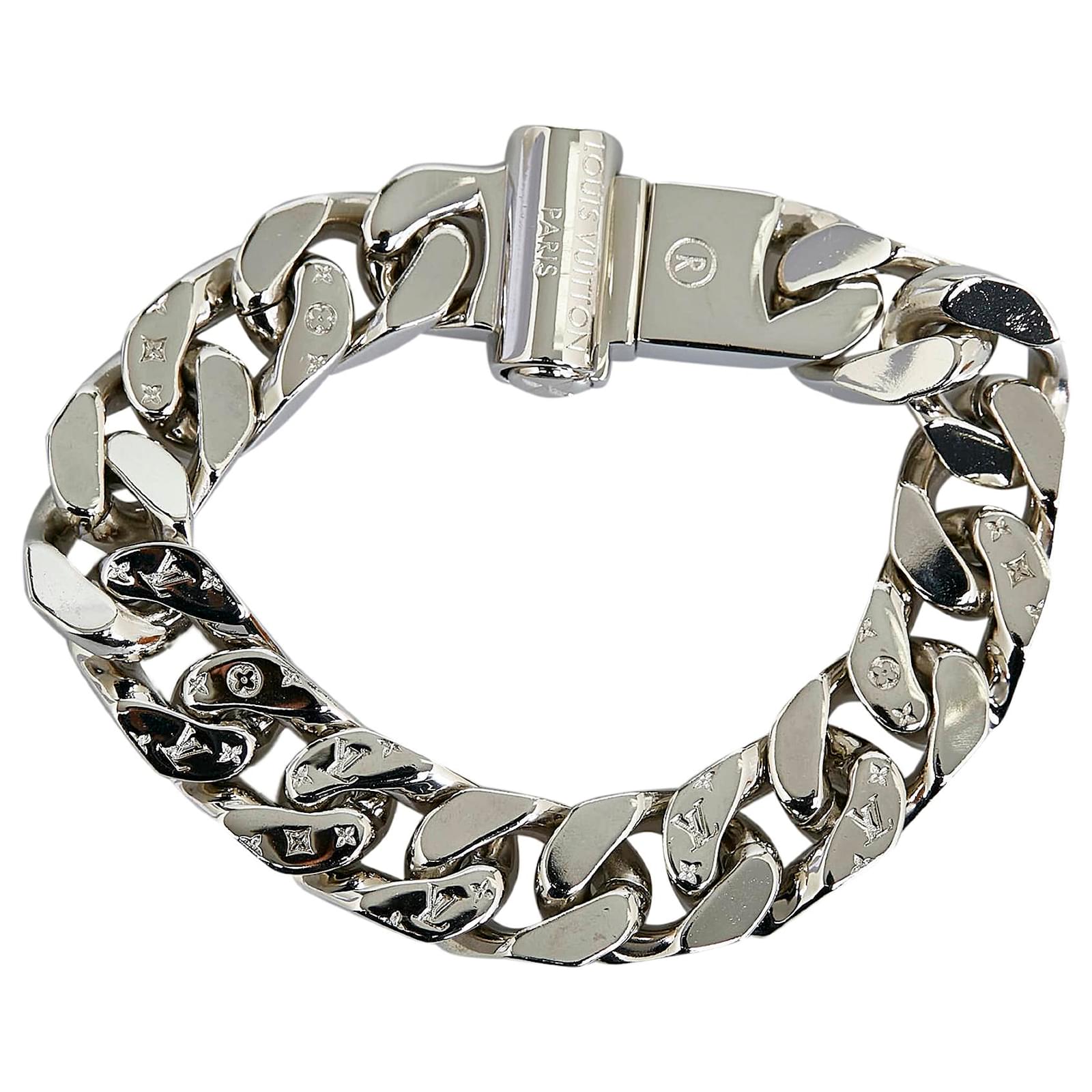 Louis Vuitton Silver Tone Monogram Chain Bracelet Louis Vuitton