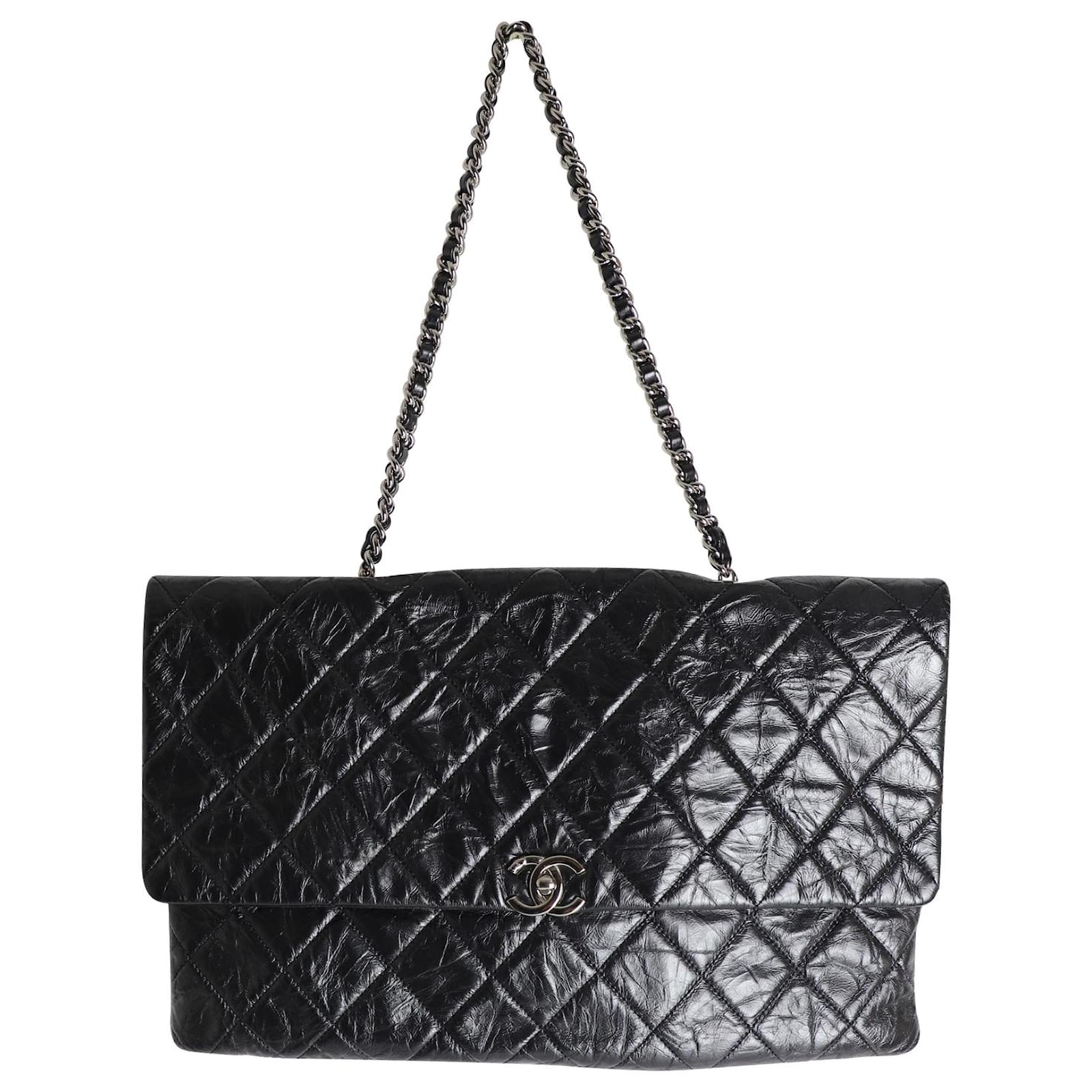 Timeless Chanel Metallic Crumpled Big Bang Large Flap Bag in Black calf  leather Leather Pony-style calfskin ref.1054675 - Joli Closet