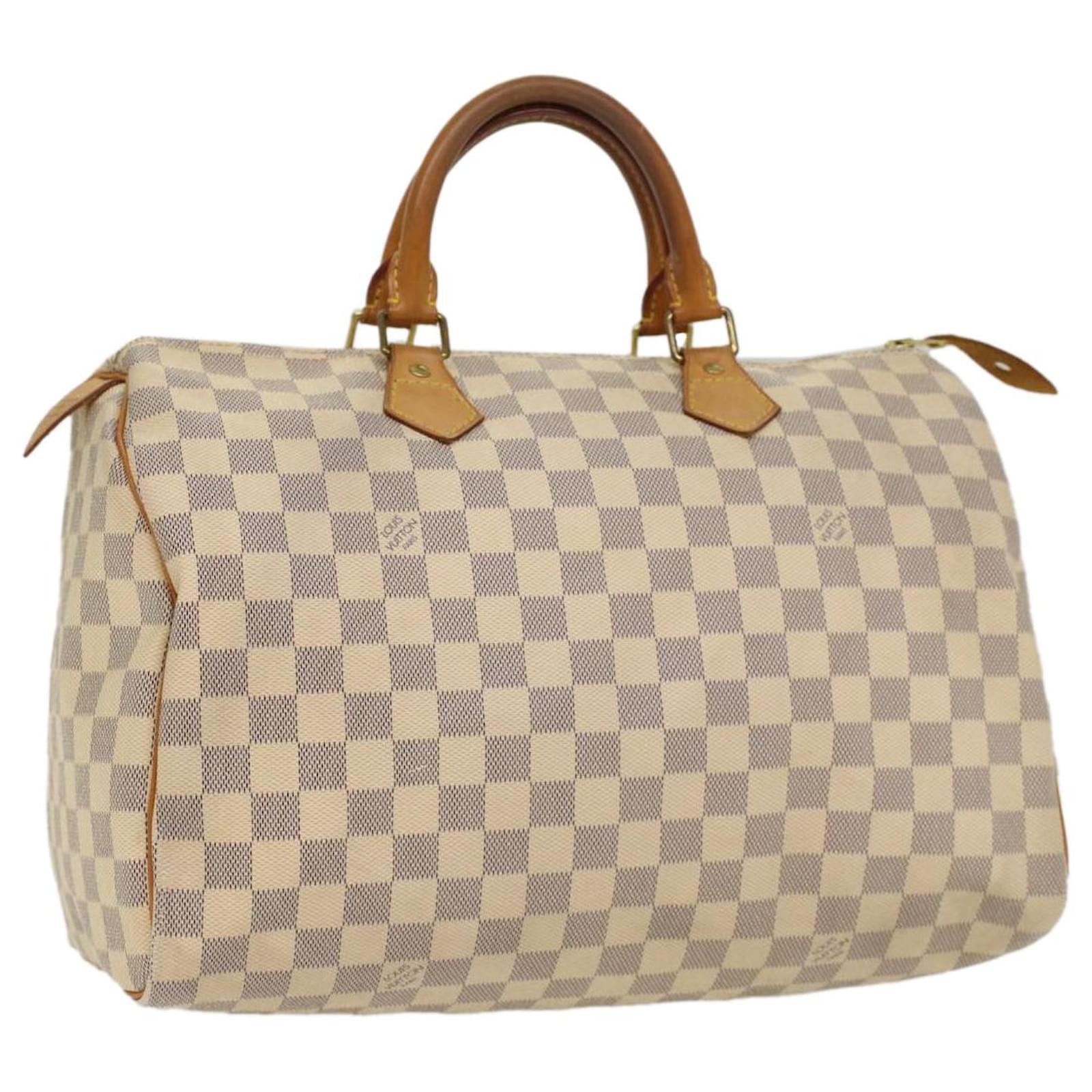 Louis Vuitton Speedy 35 Damier Azur Monogram BAG Tote Satchel with box  Handbag