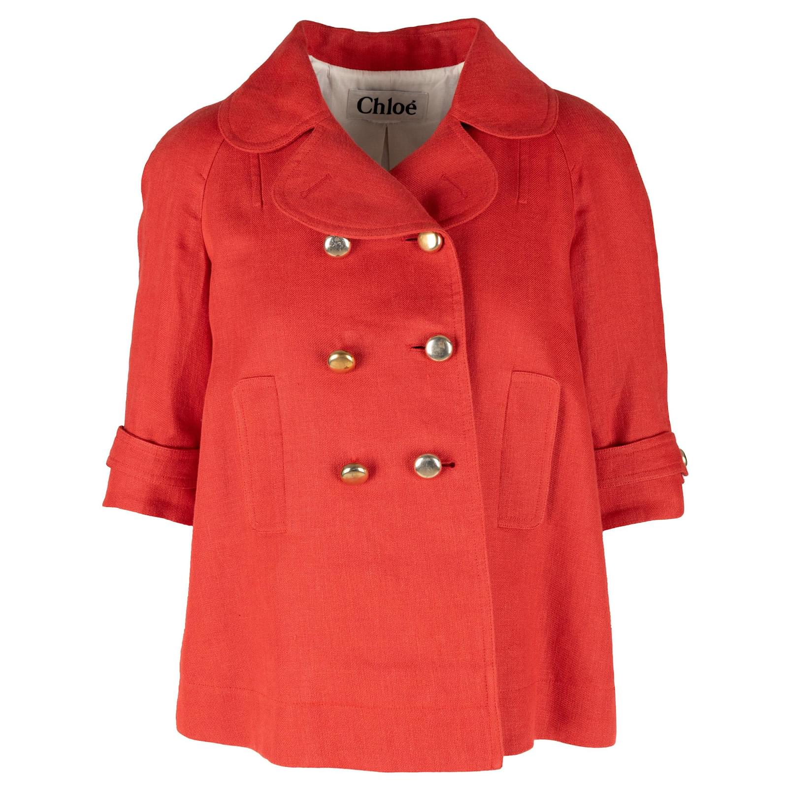 Chloé Chloe lined Breasted Short Jacket Red ref.1056031 - Joli Closet
