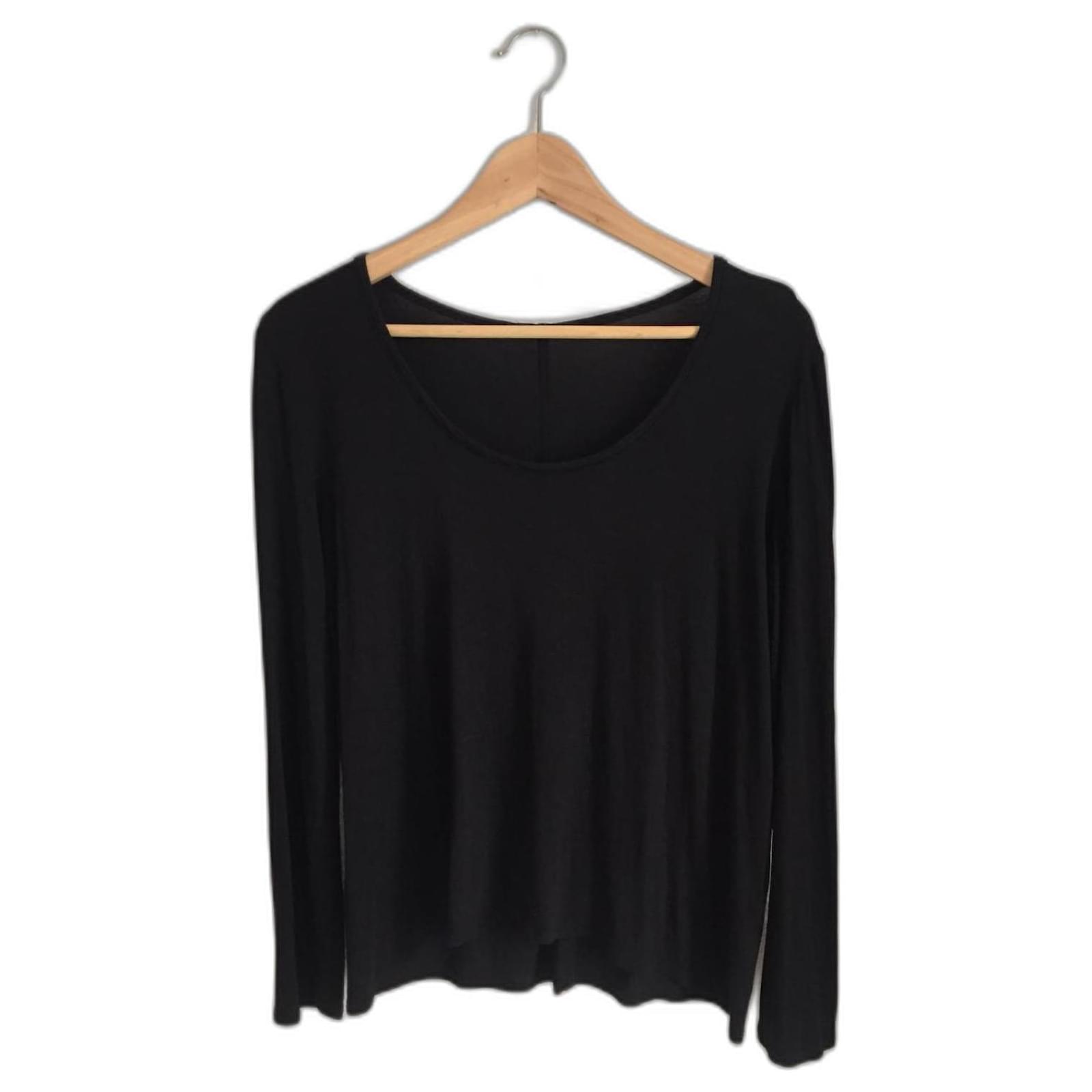 Black Scoop Neck Knit Top