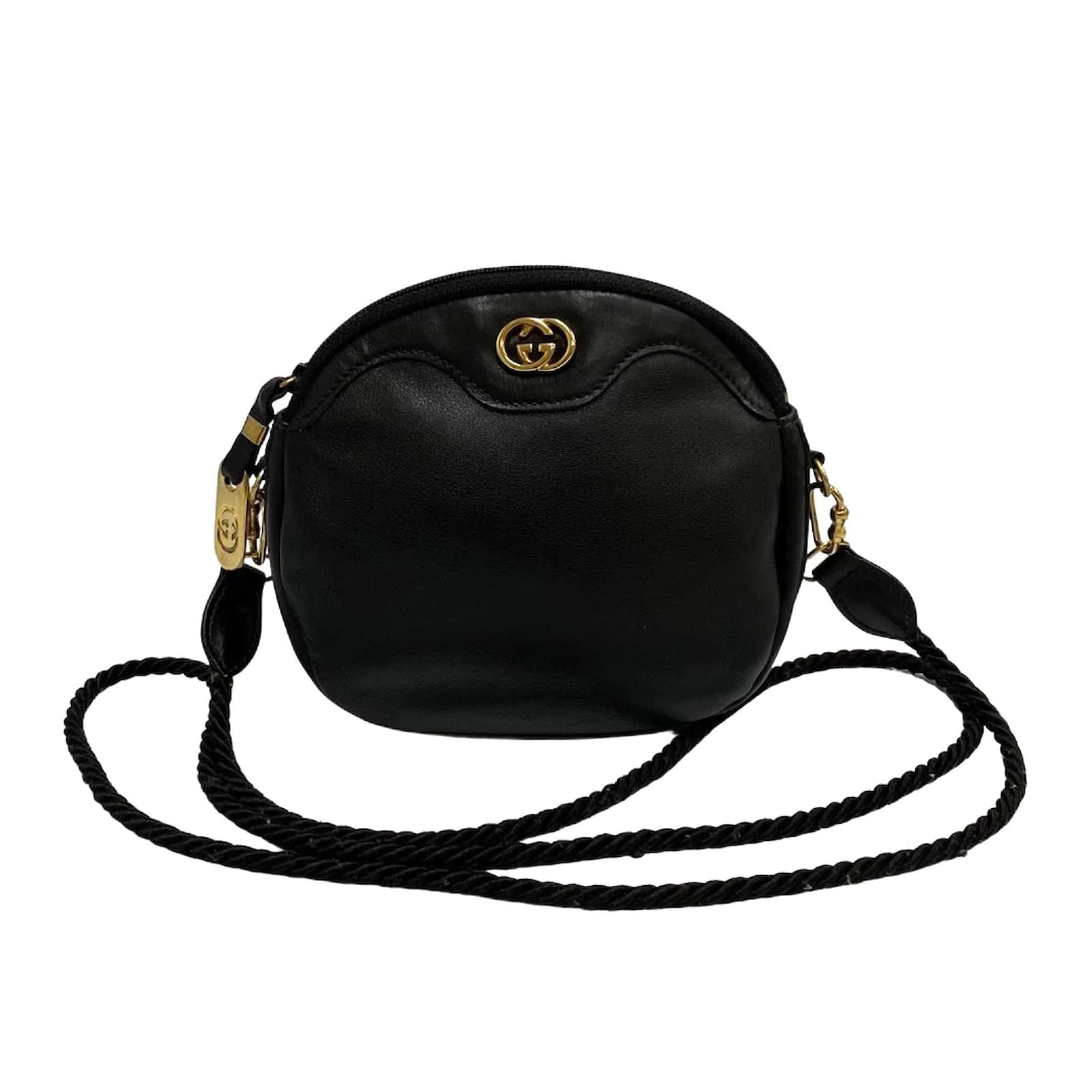 Interlocking gg black cheap leather crossbody bag