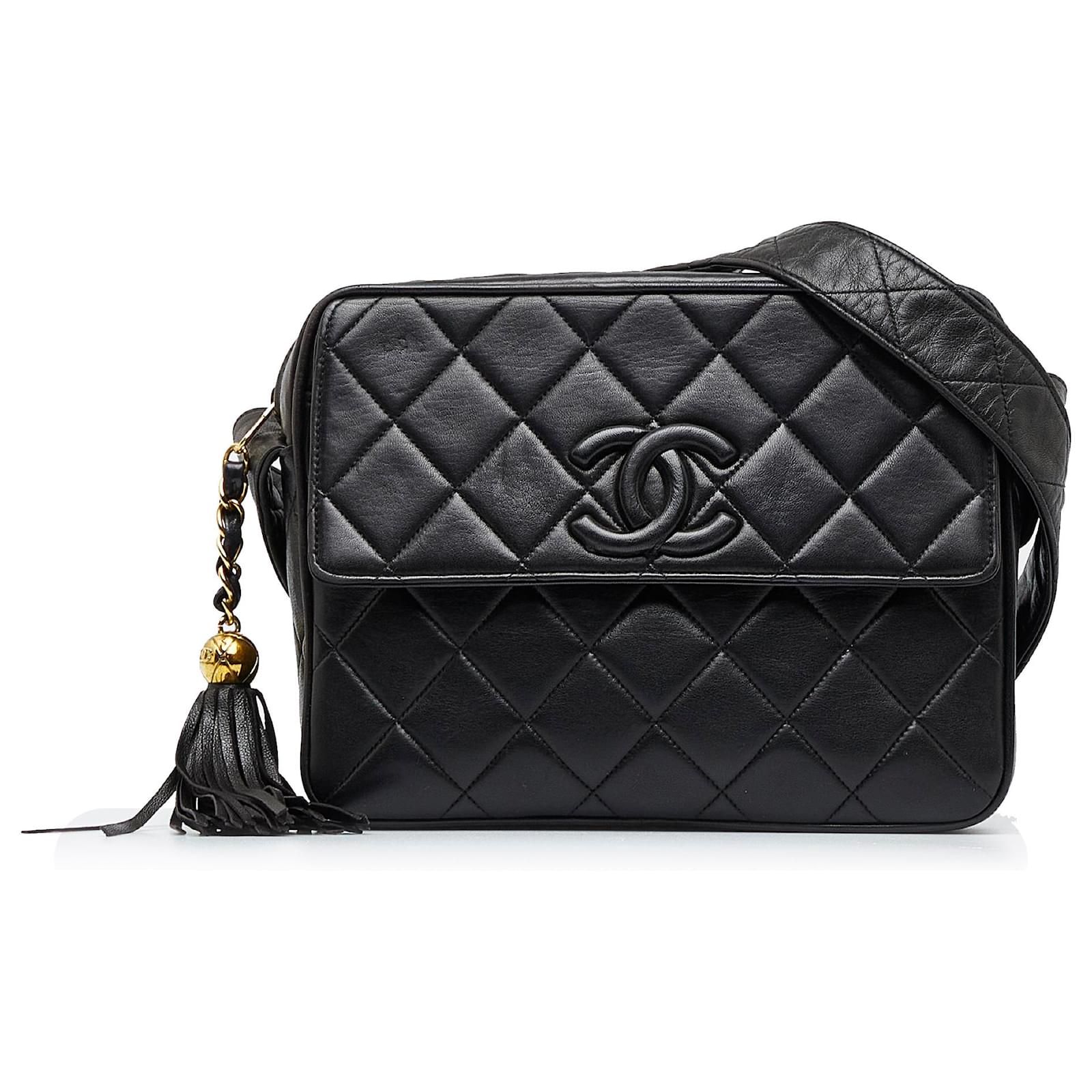 Chanel Black CC Matelasse Tassel Camera Bag Leather ref.1057283