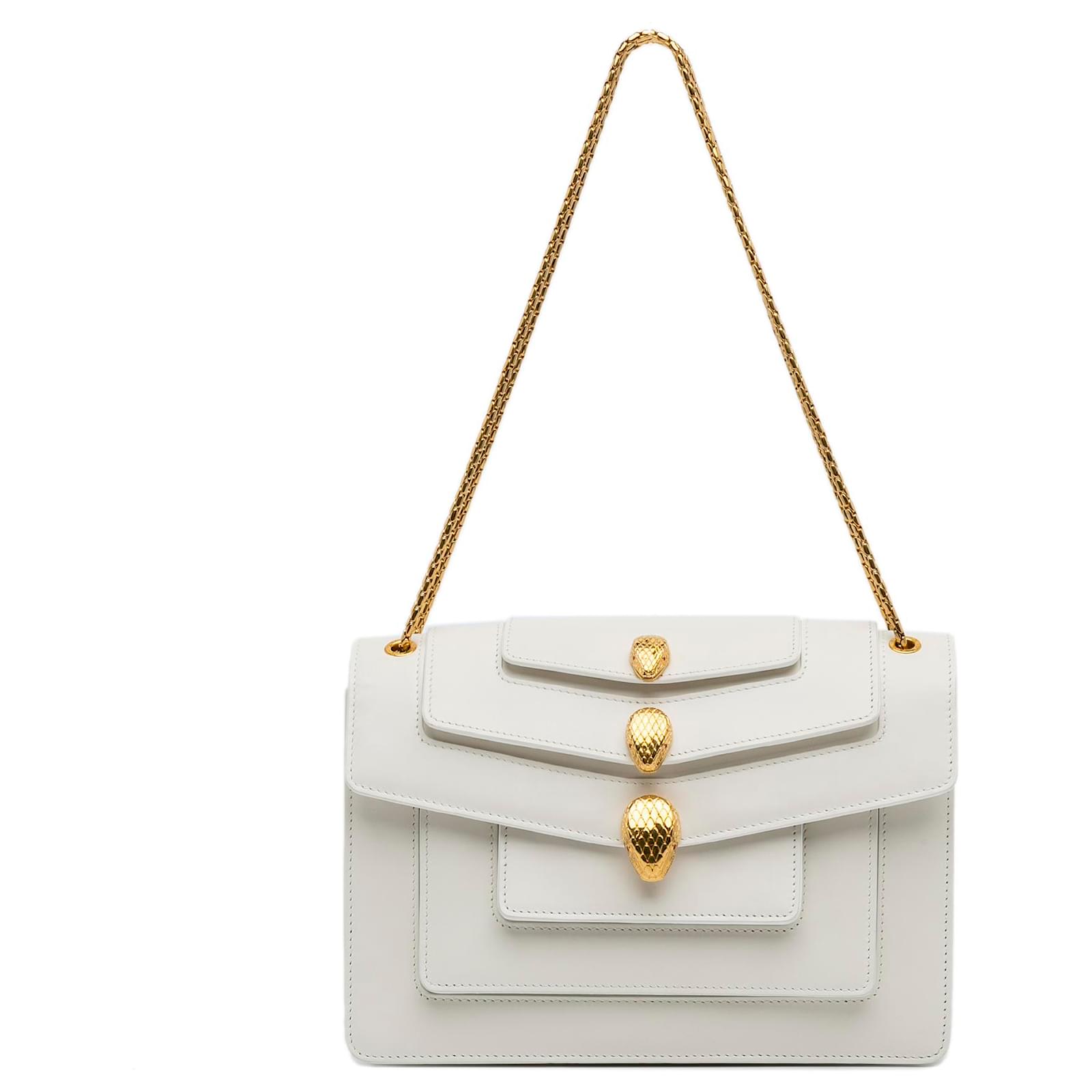 Bulgari Bvlgari White X Alexander Wang Serpenti Forever Shoulder Bag Leather Pony style calfskin ref.1057340 Joli Closet