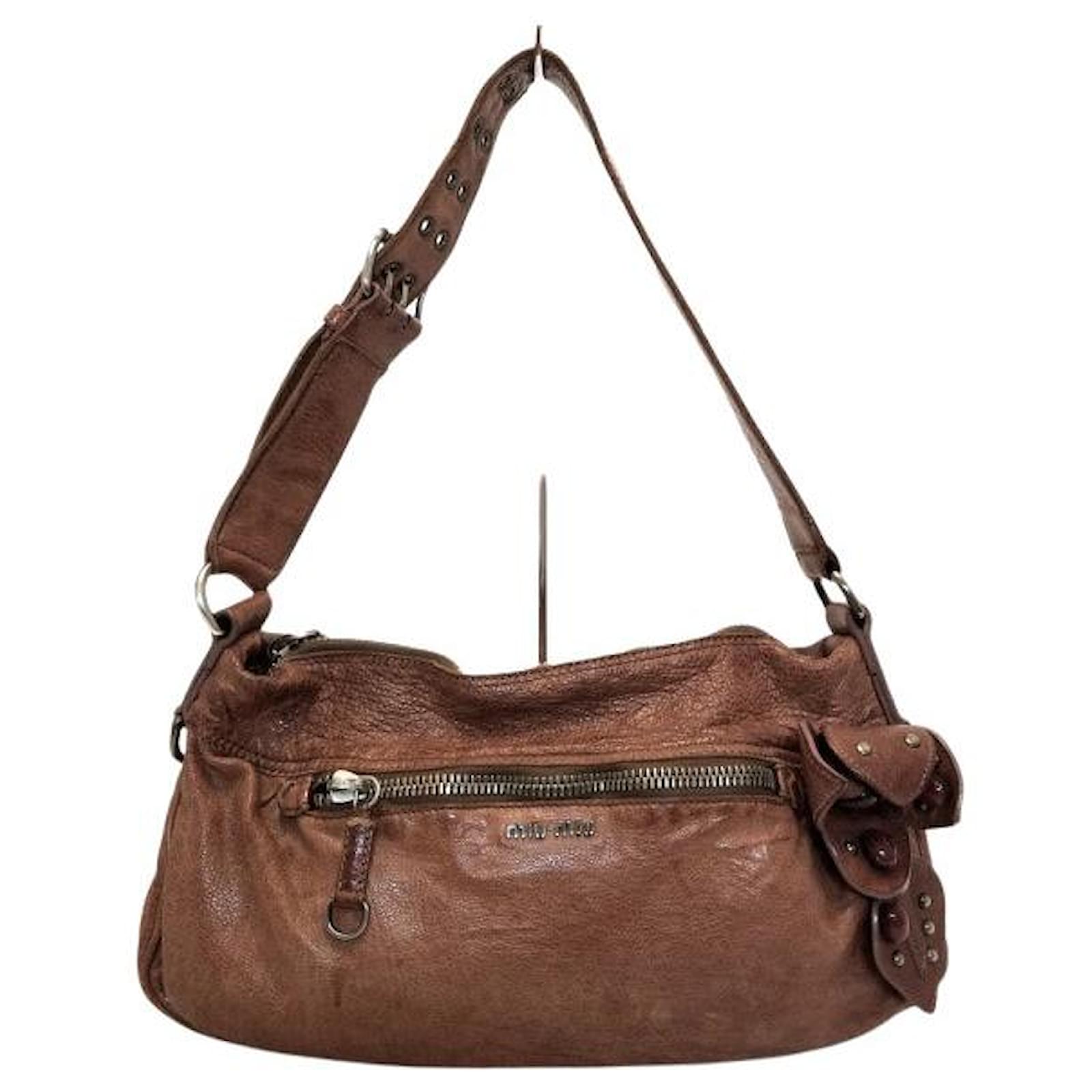 Miu Miu Brown Flower Mini Bag