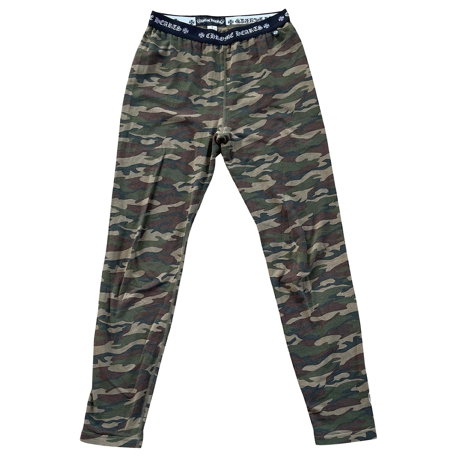 Chrome Hearts Camouflage Leggings Tights Pants Green Khaki Polyester  ref.1057563 - Joli Closet