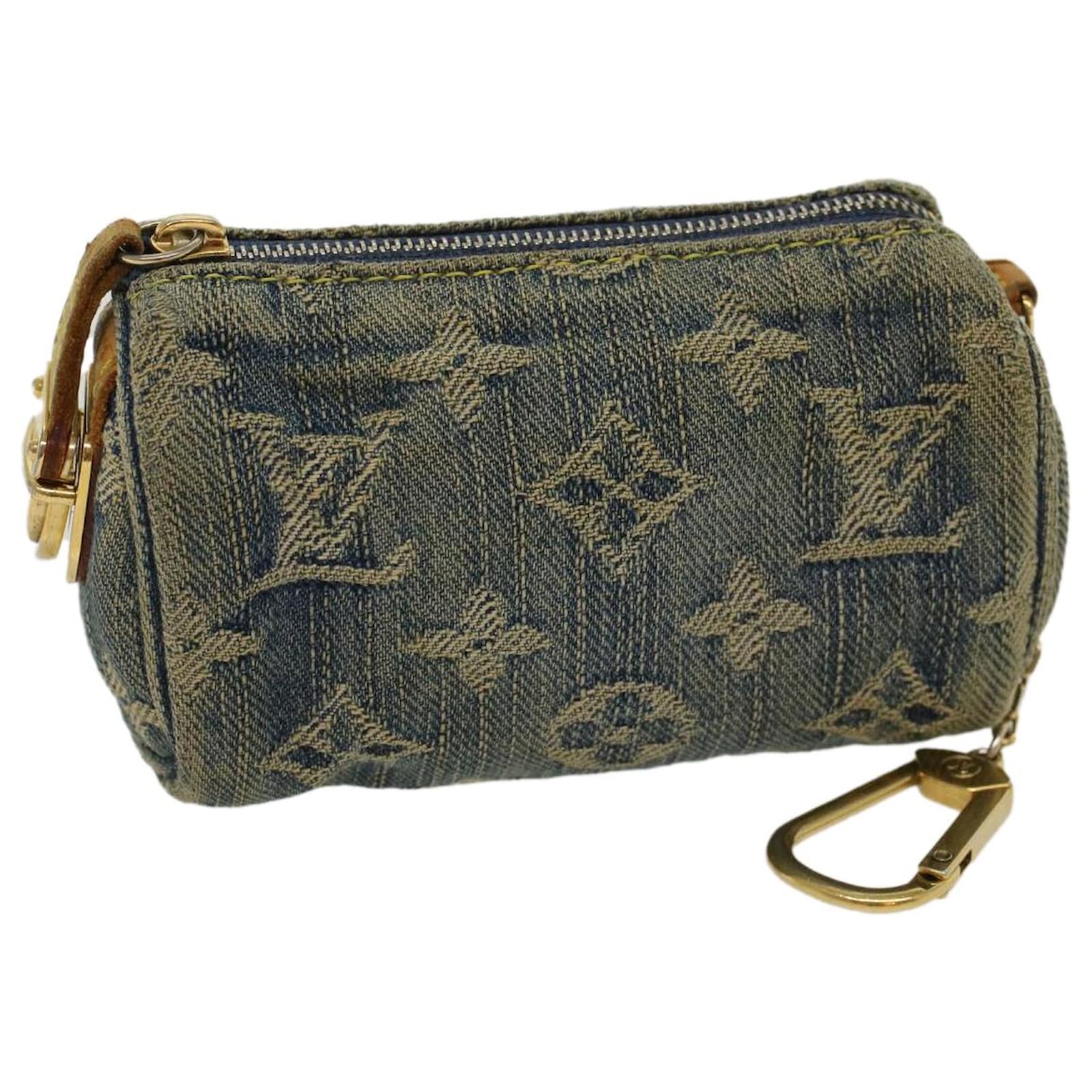 LOUIS VUITTON Monogram Denim Trousse Speedy Pouch Blue M95082 LV Auth  49707A