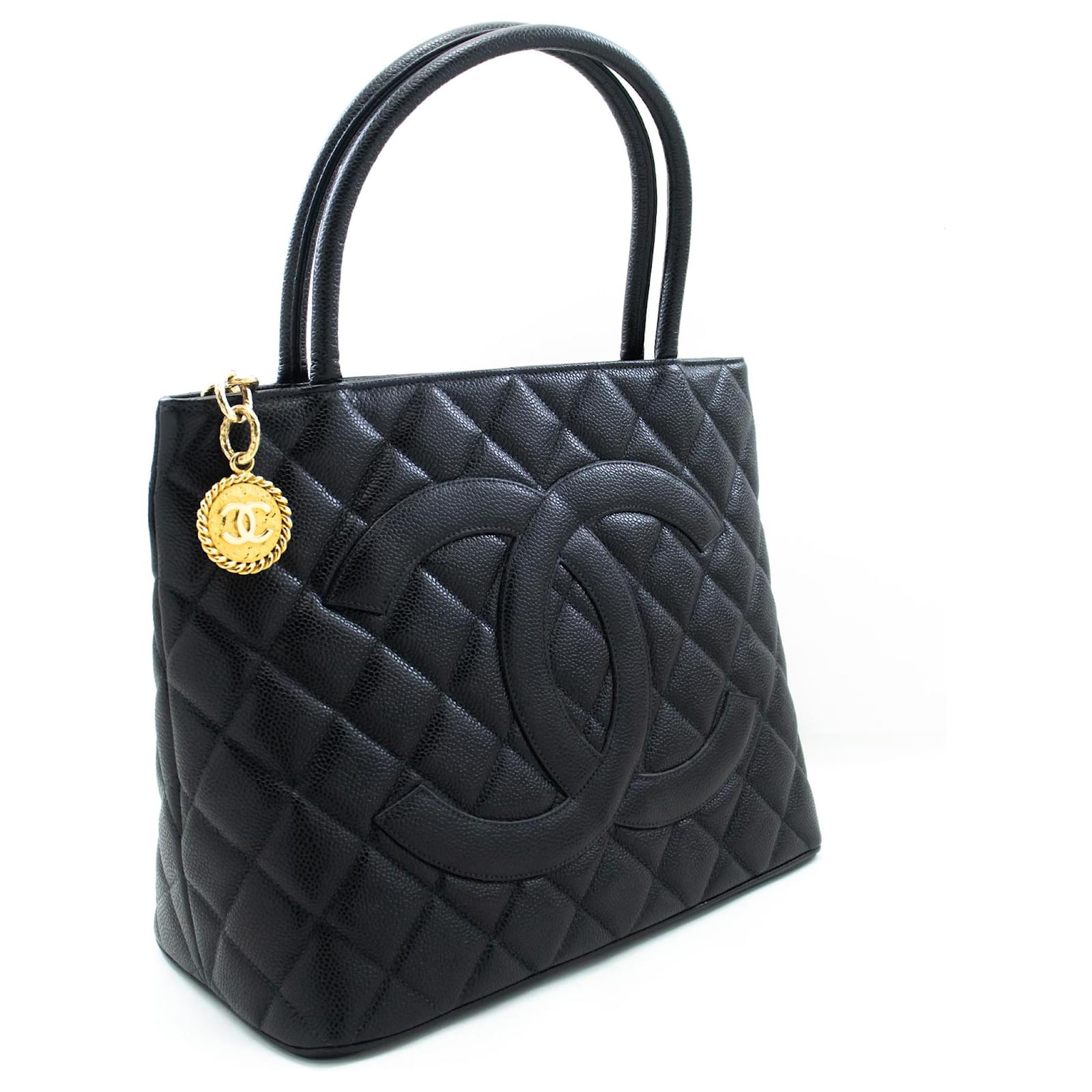 Handbags Chanel Chanel Gold Medallion Caviar Shoulder Bag Grand Shopping Tote