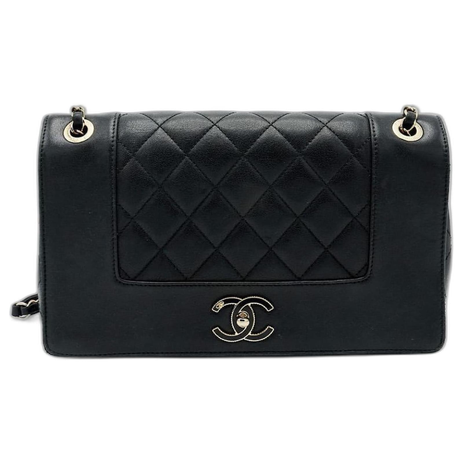 Chanel Black Soft Quilted Sheepskin Leather Large Vintage Mademoiselle  Classic Timeless Classic Flap Bag with Gold Hardware